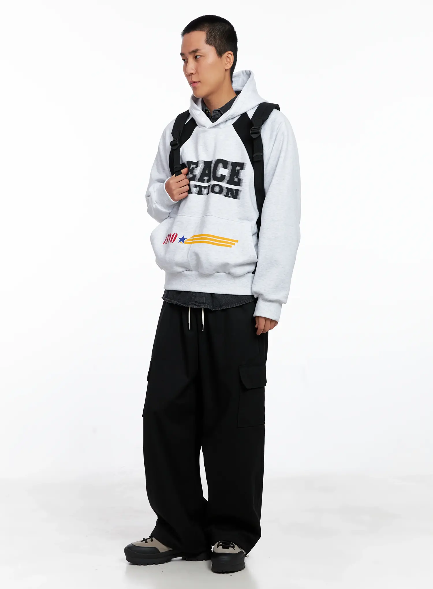 Men's Raglan Graphic High Neck Hoodie IS510 - Image 10