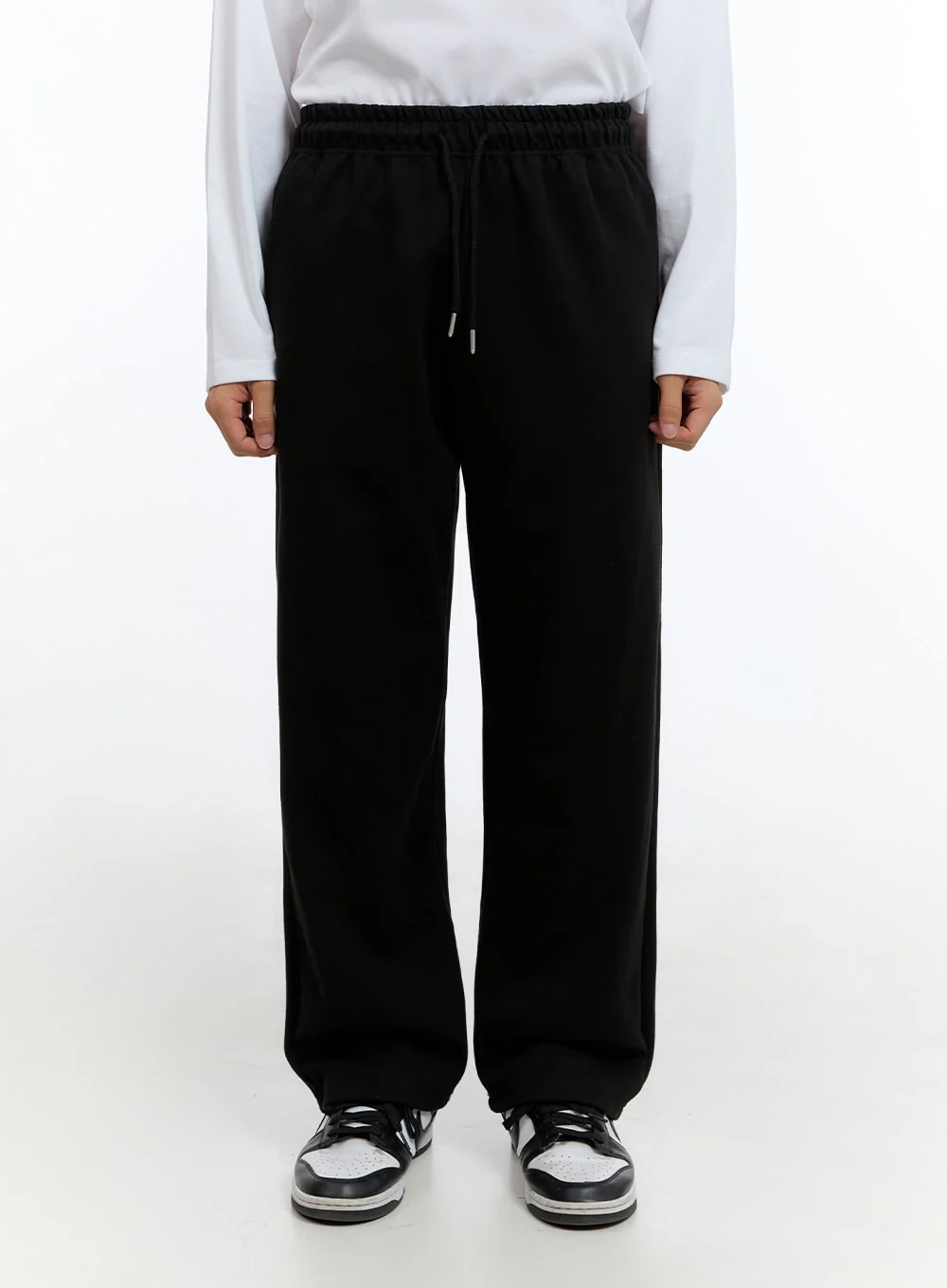 Men's Relaxed Fit Cotton Sweatpants (Black) IS412 - Image 2