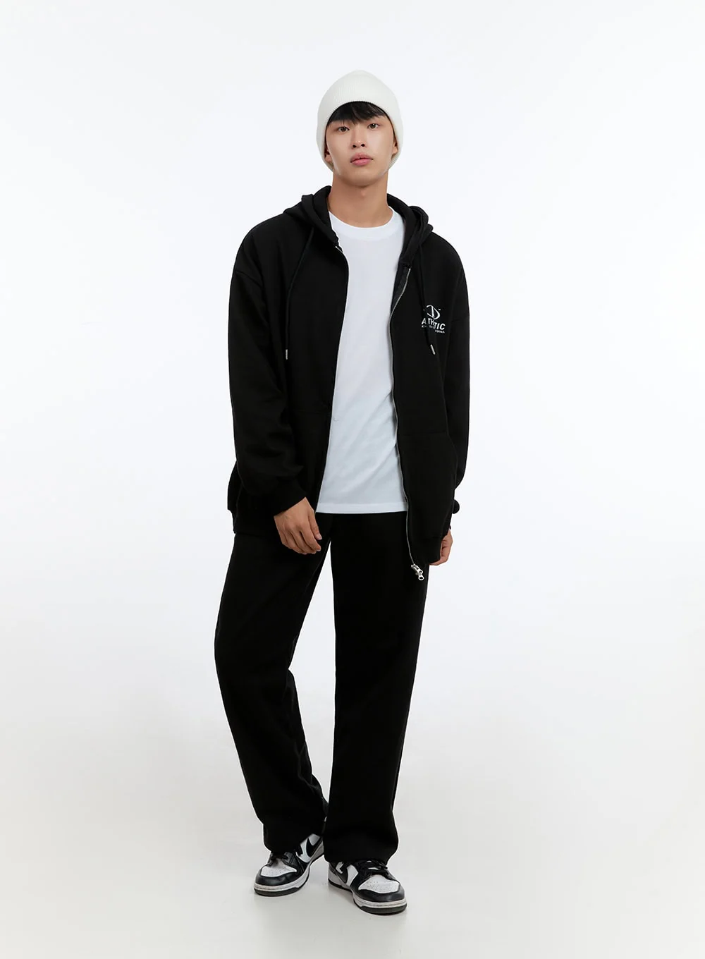 Men's Relaxed Fit Cotton Sweatpants (Black) IS412 - Image 3