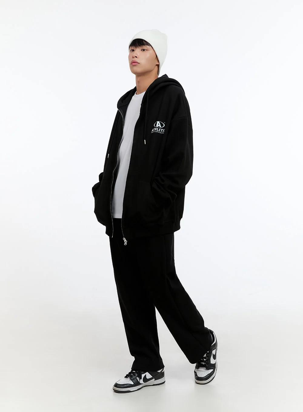 Men's Relaxed Fit Cotton Sweatpants (Black) IS412 - Image 6