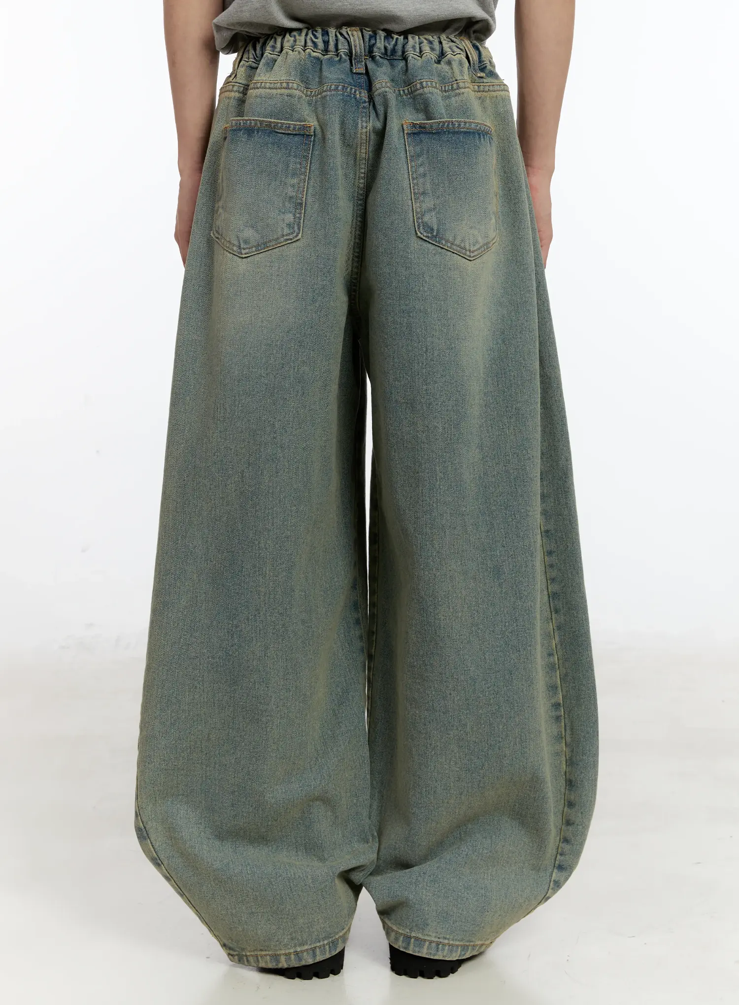 Men's Relaxed Fit Wide-Leg Jeans (Blue) ID502 - Image 7