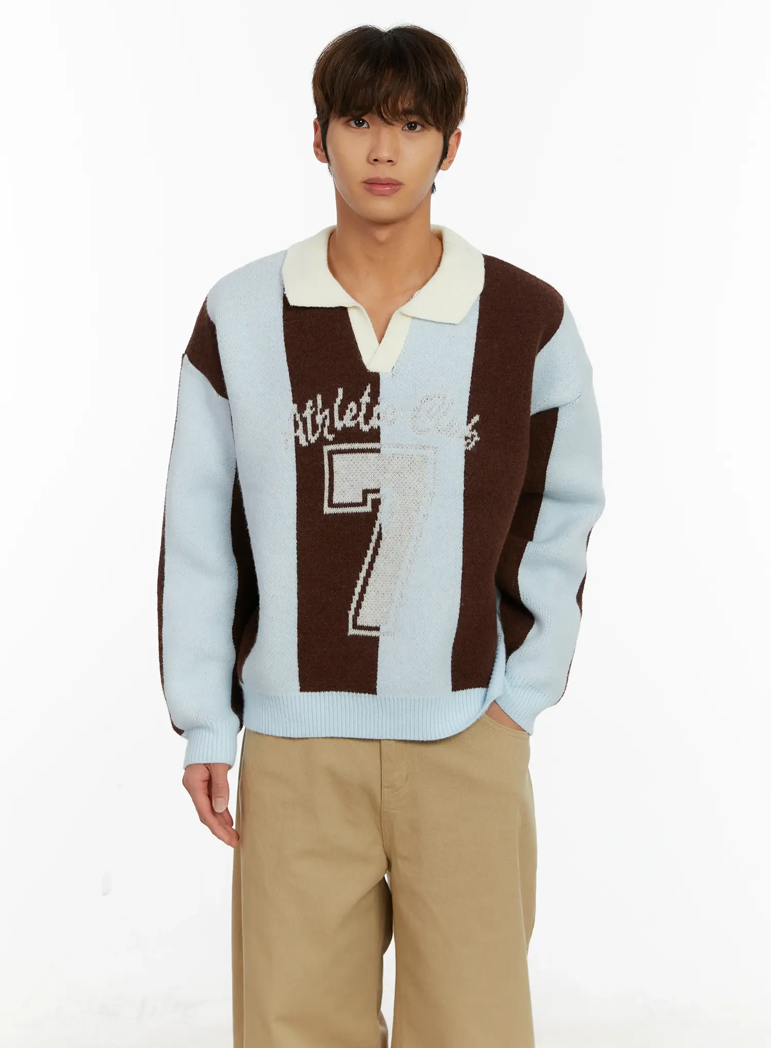 Men's Retro Athletic Club Knit Sweater ID523 - Image 6