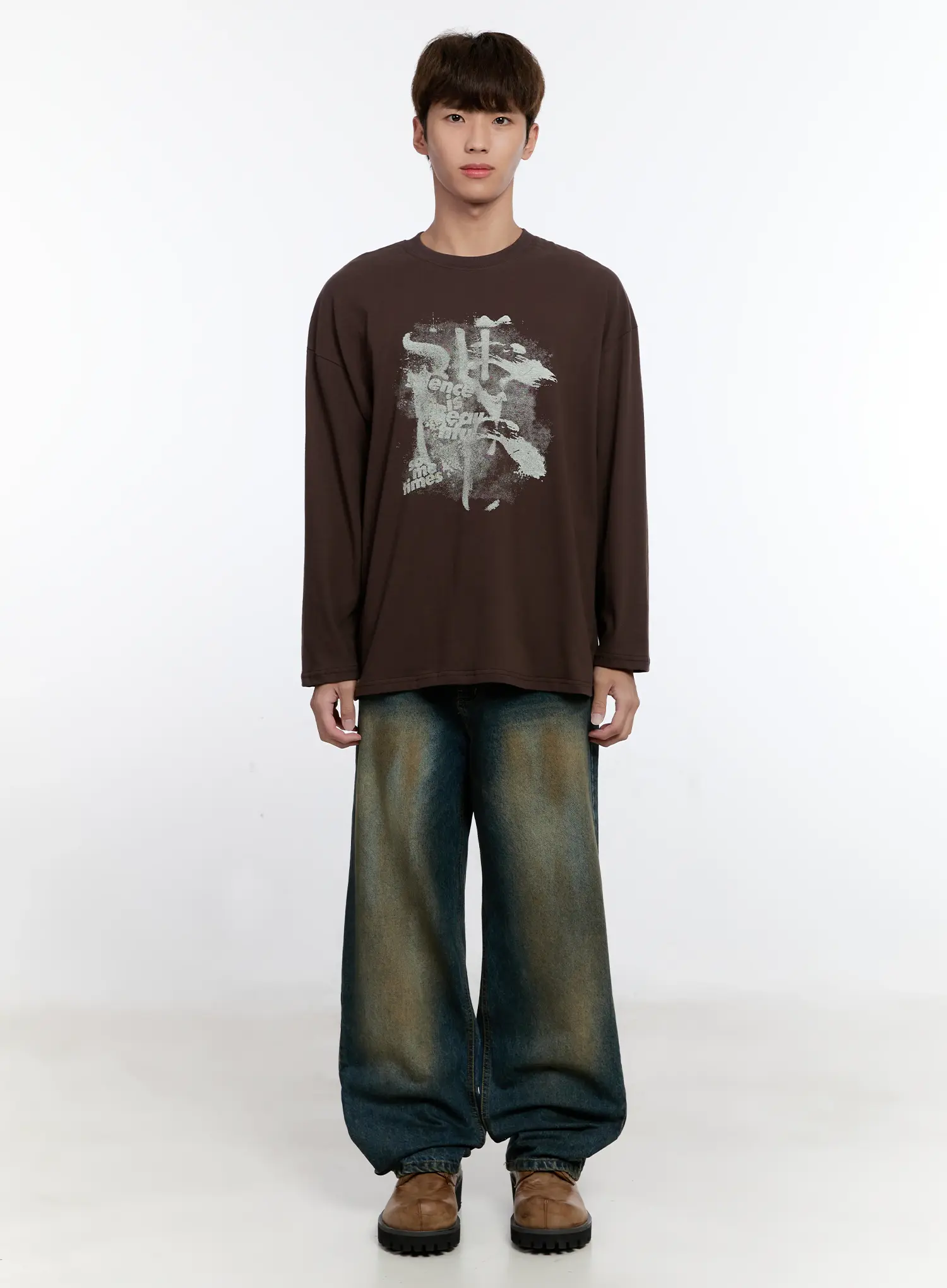 Men's Retro Print Long Sleeve Tee IS530 - Image 3