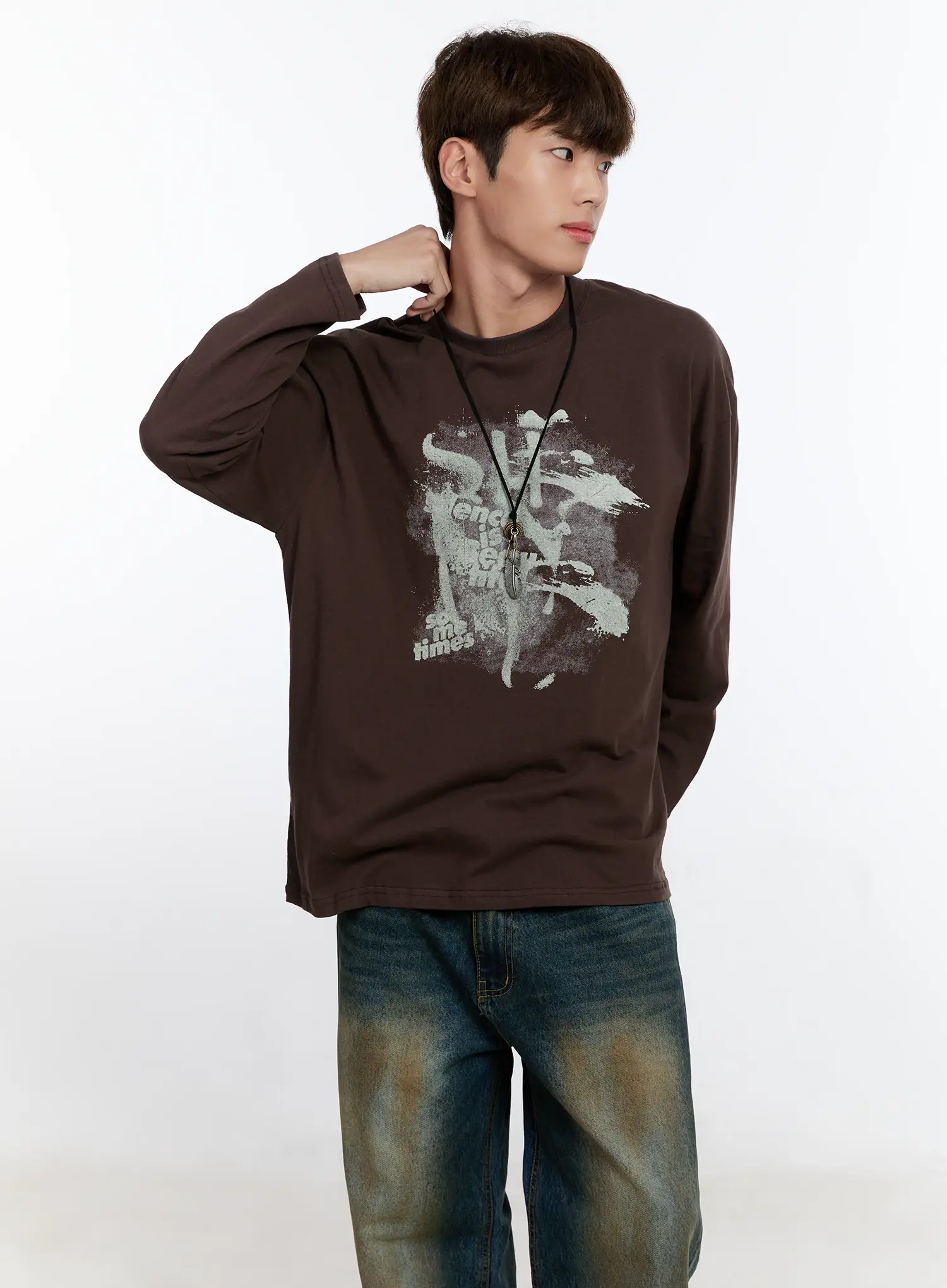 Men's Retro Print Long Sleeve Tee IS530 - Image 9