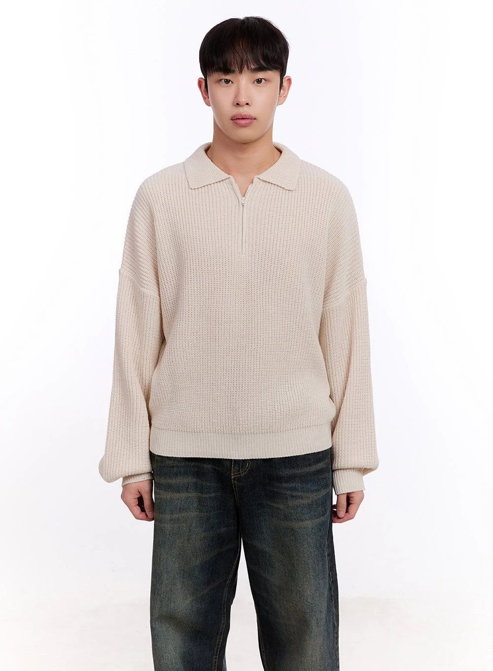 Men's Ribbed Half-Zip Sweater IM512