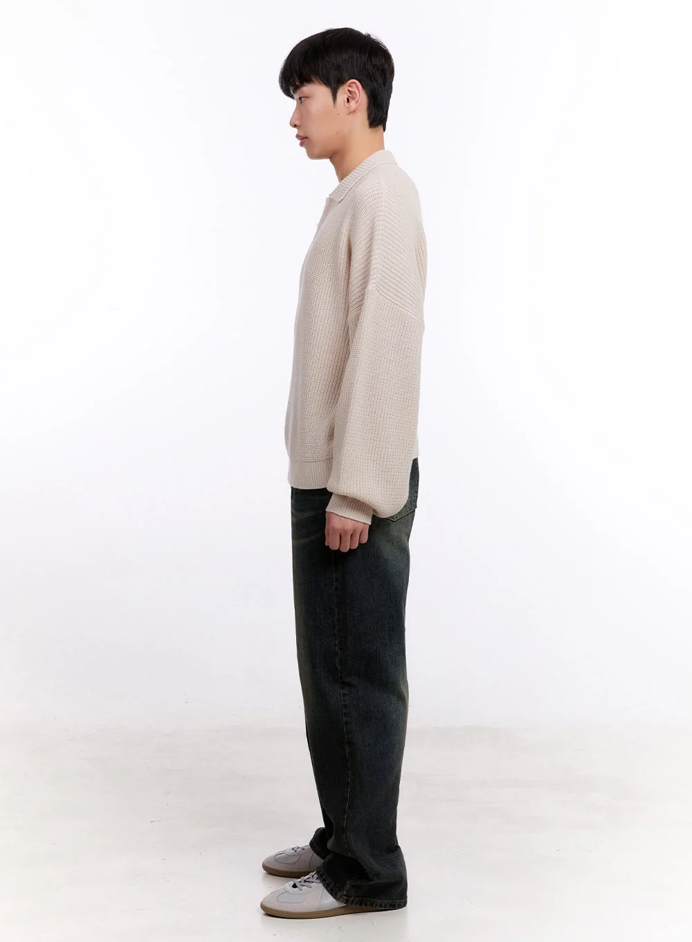 Men's Ribbed Half-Zip Sweater IM512 - Image 11