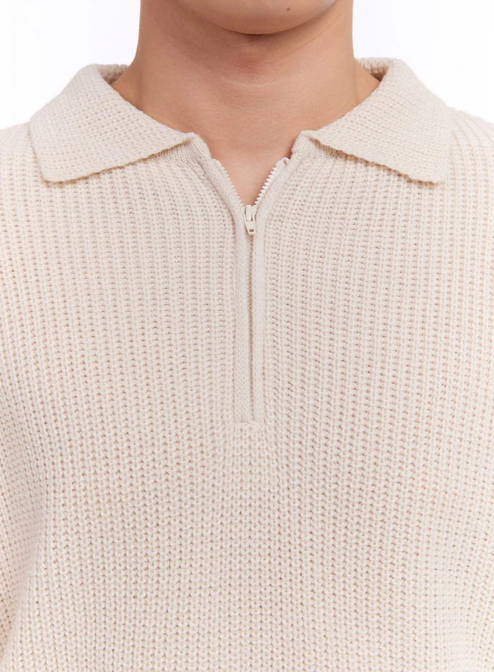 Men's Ribbed Half-Zip Sweater IM512 - Image 4