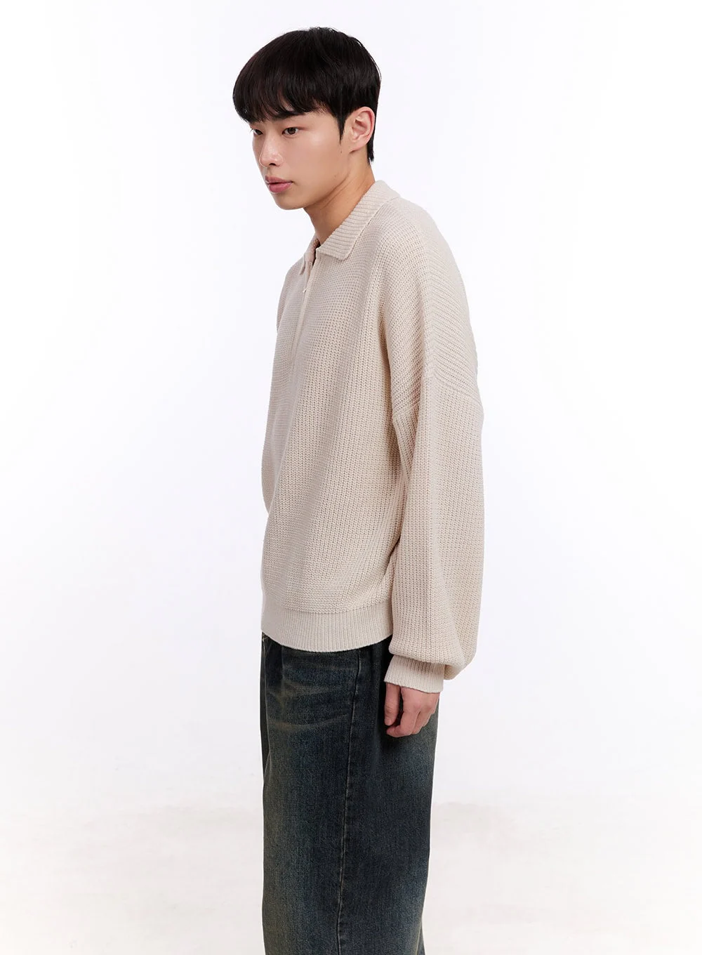 Men's Ribbed Half-Zip Sweater IM512 - Image 7