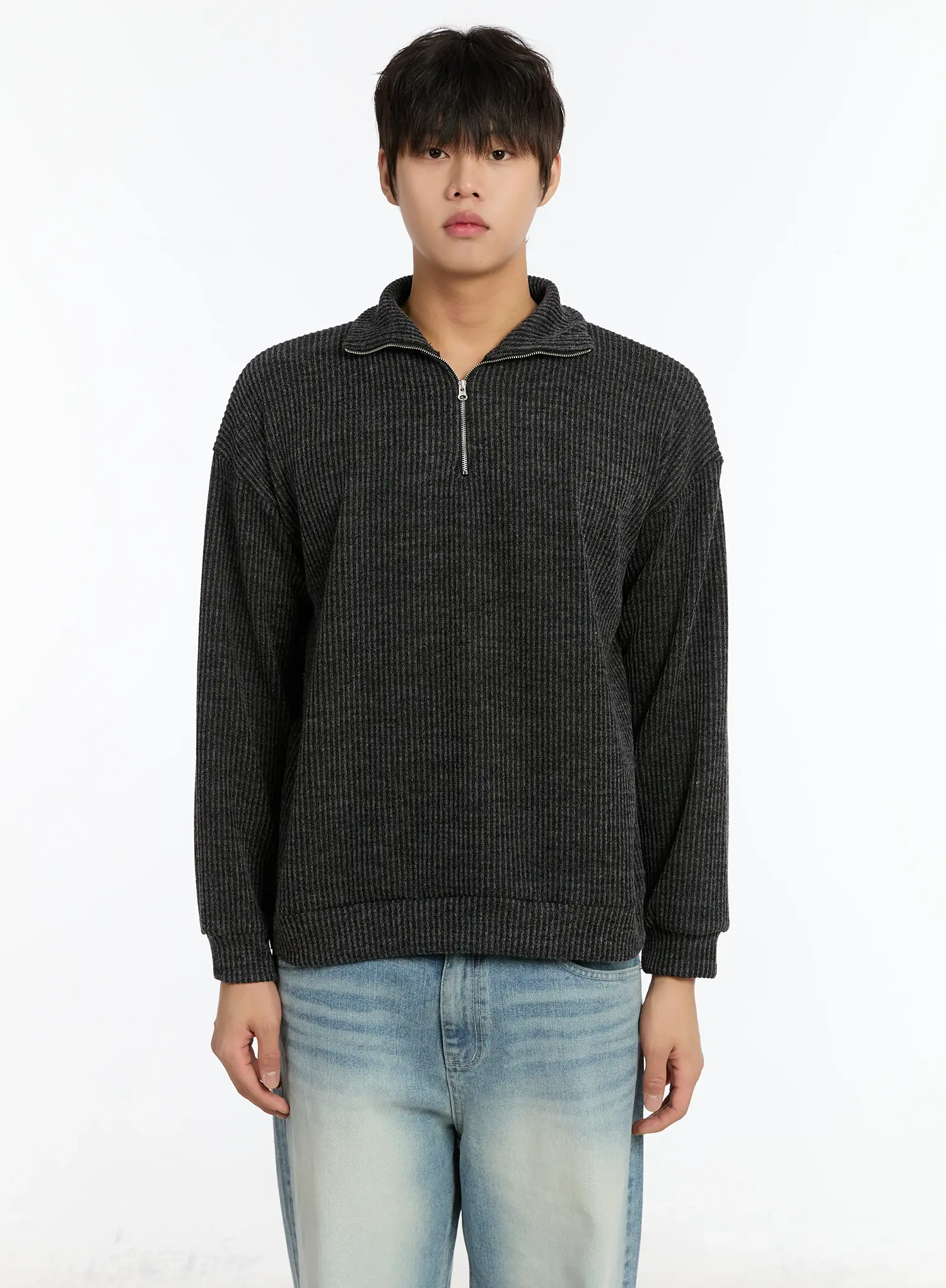 Men's Ribbed Knit Pullover IM503 - Image 12