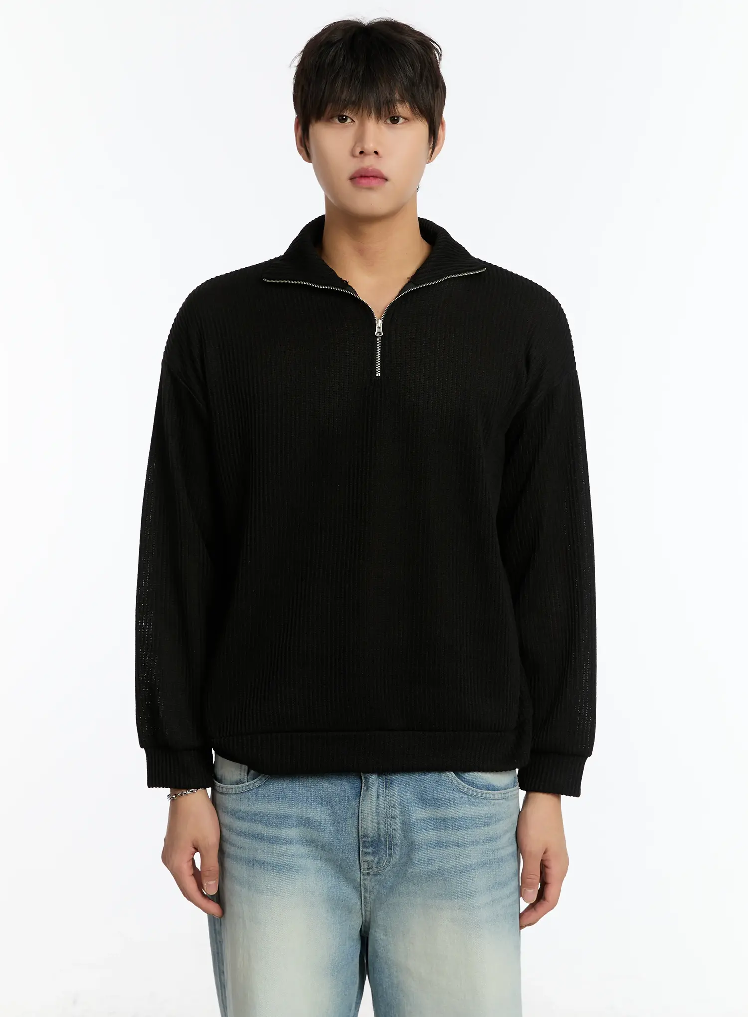 Men's Ribbed Knit Pullover IM503 - Image 13