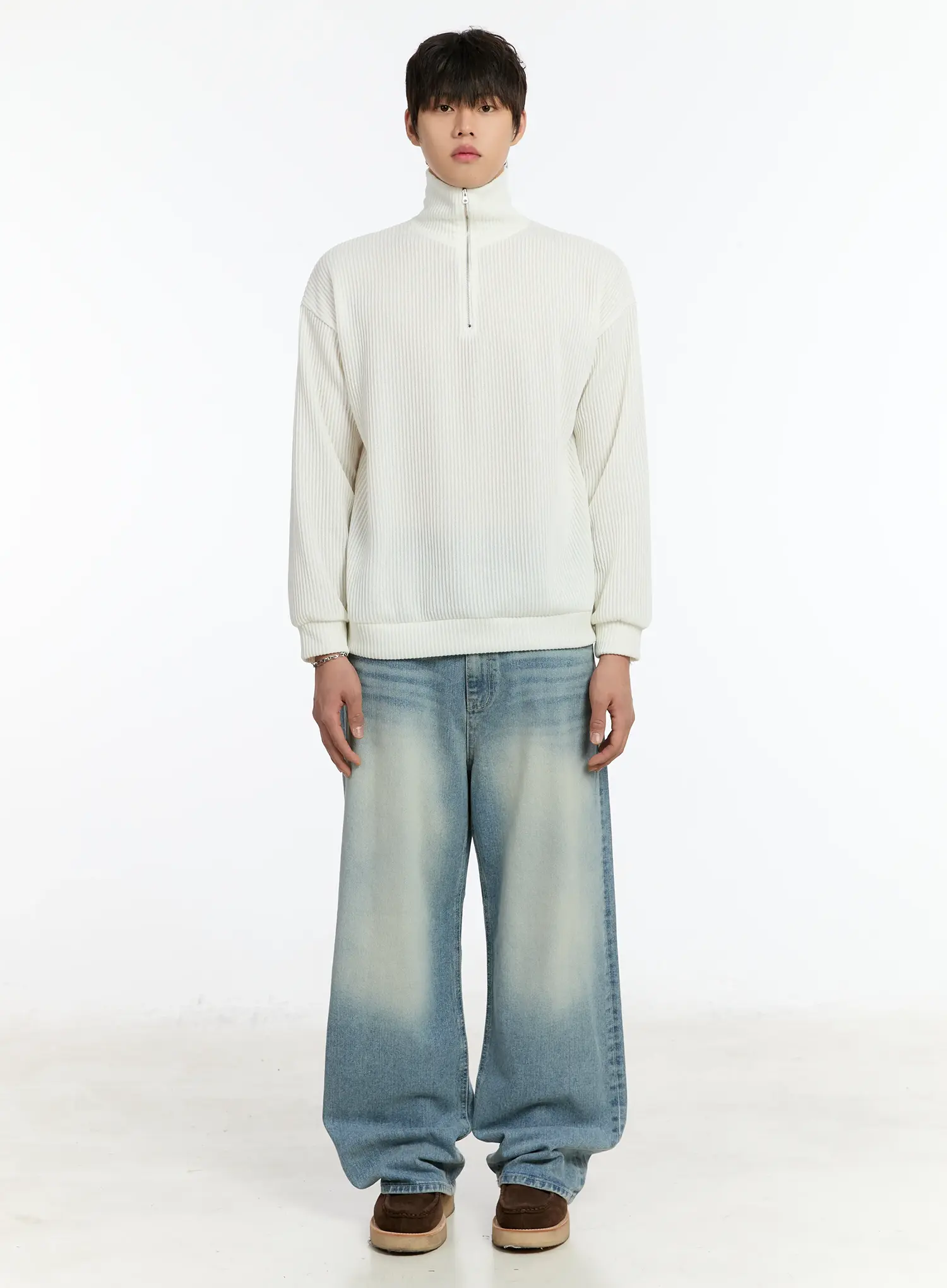 Men's Ribbed Knit Pullover IM503 - Image 3