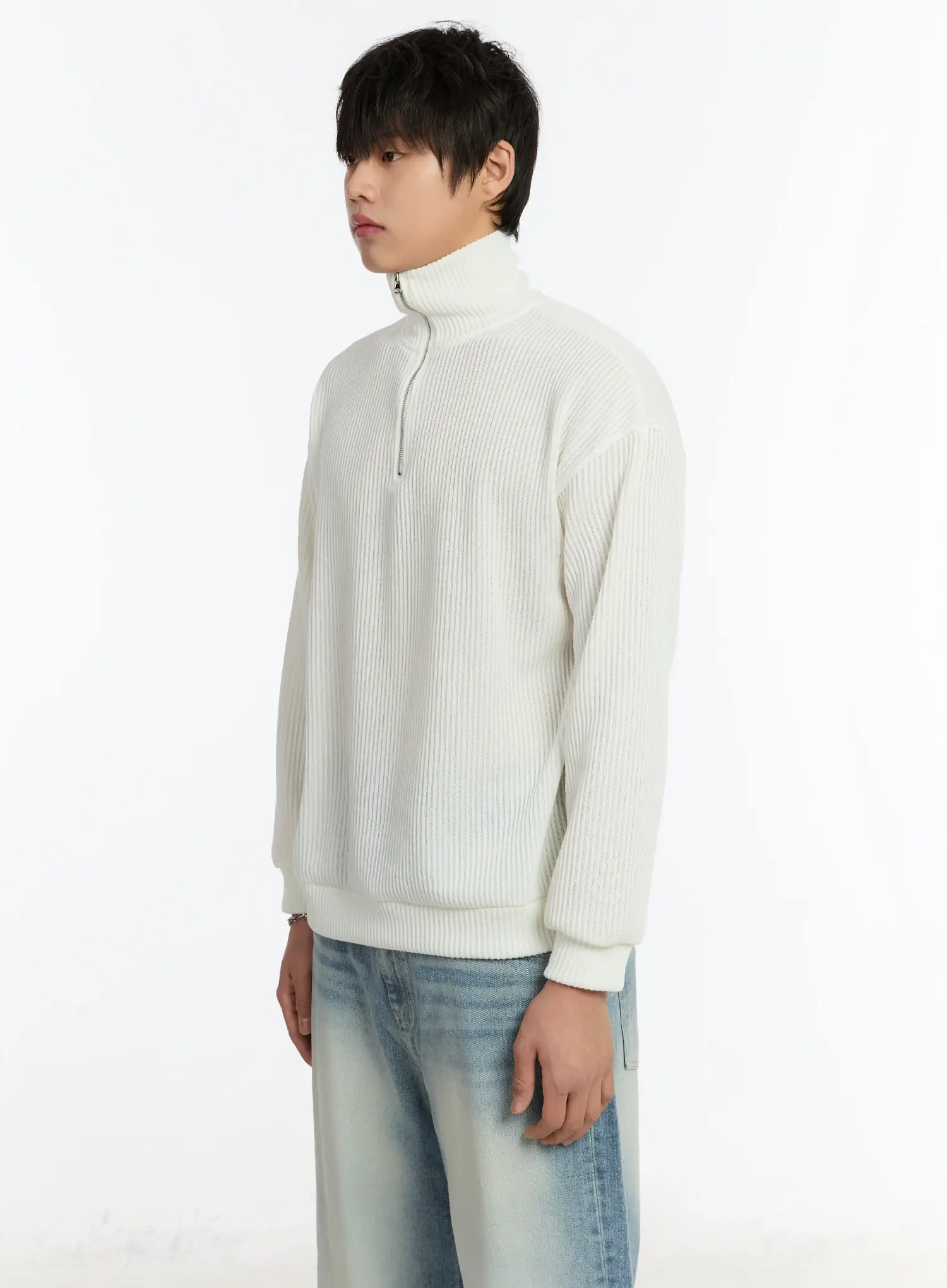 Men's Ribbed Knit Pullover IM503 - Image 4