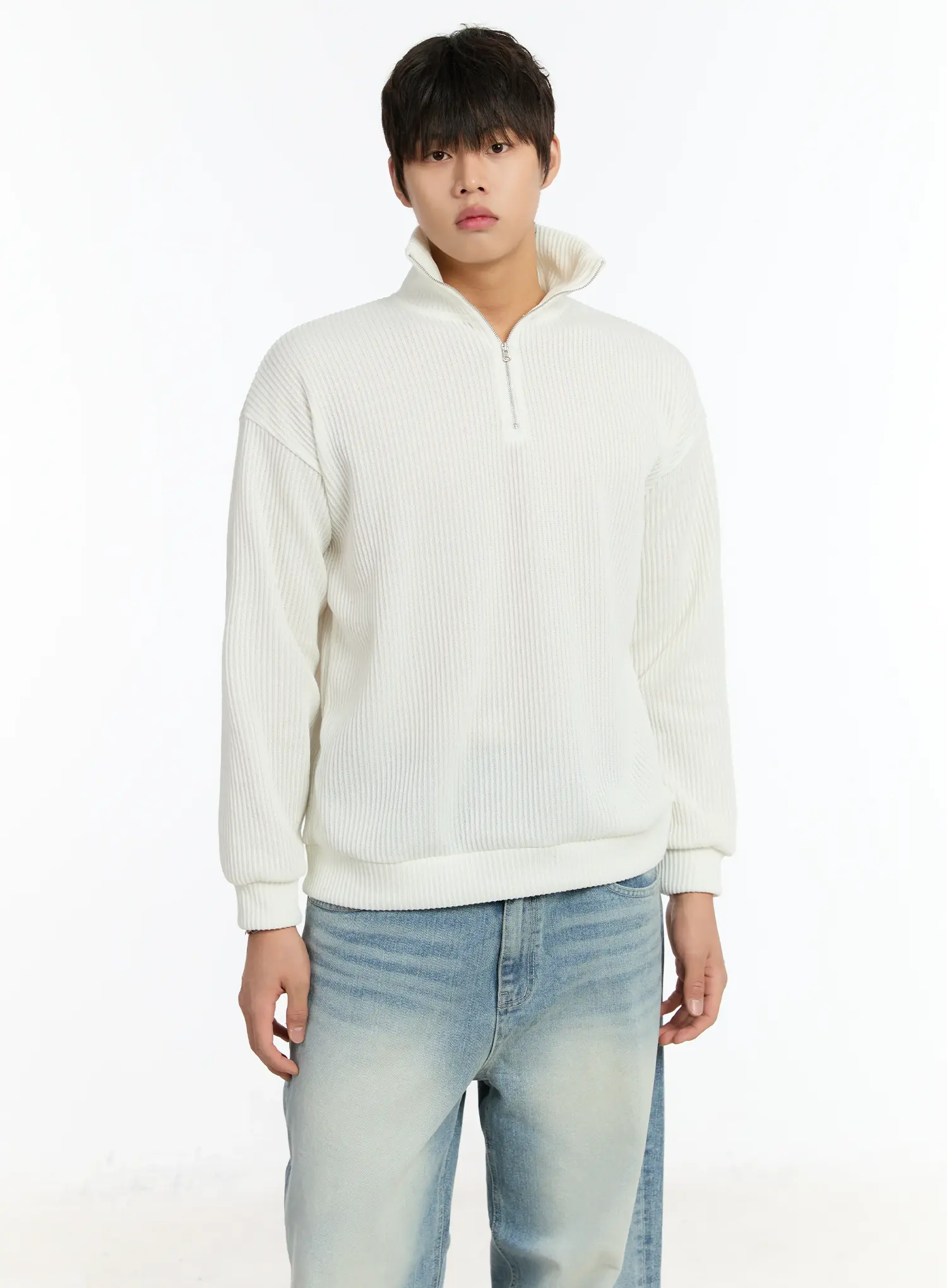 Men's Ribbed Knit Pullover IM503 - Image 6