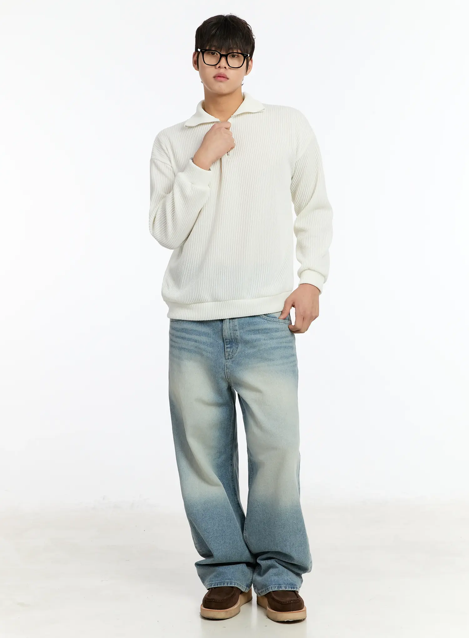 Men's Ribbed Knit Pullover IM503 - Image 7