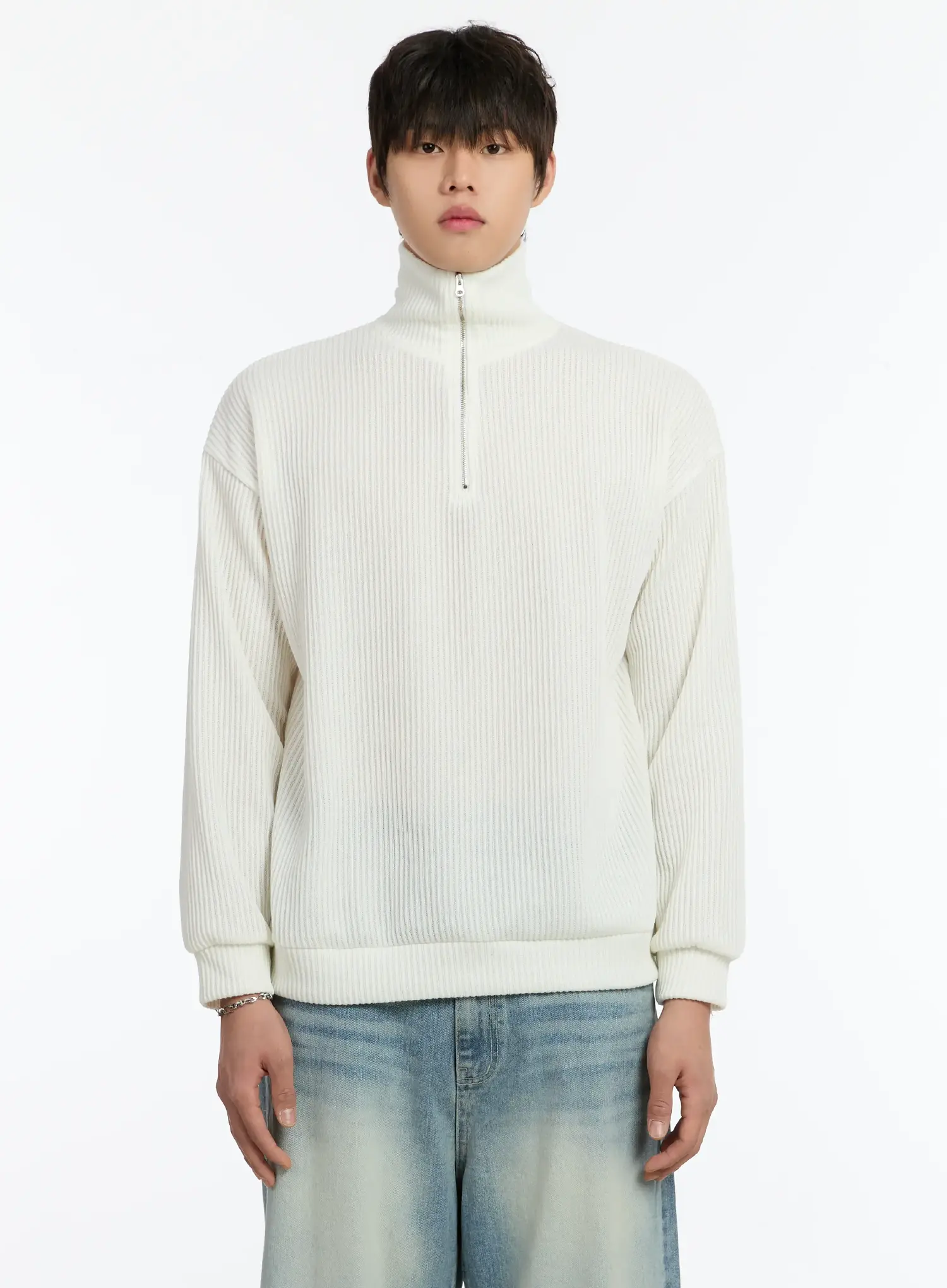 Men's Ribbed Knit Pullover IM503 - Image 8