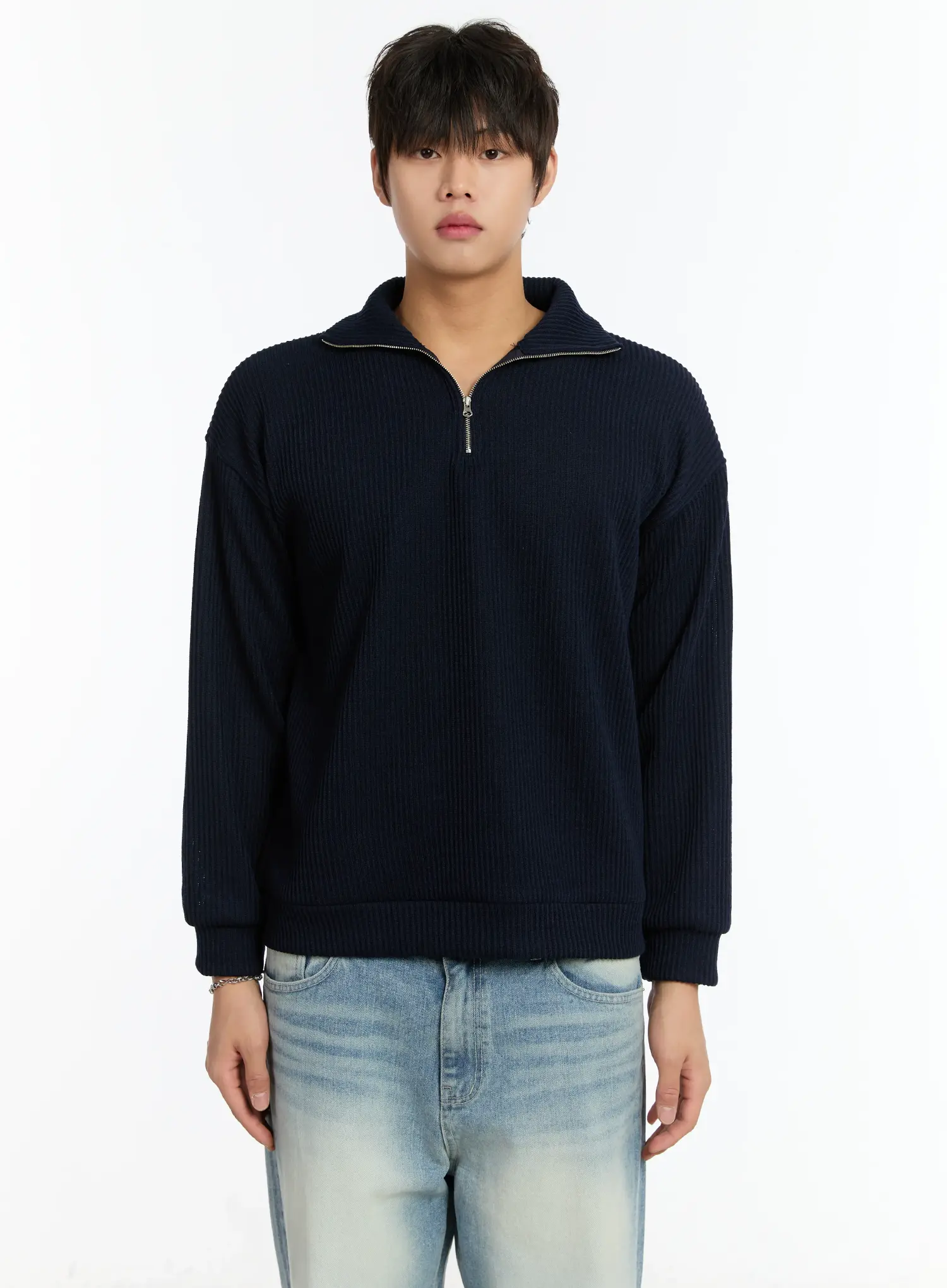 Men's Ribbed Knit Pullover IM503 - Image 9