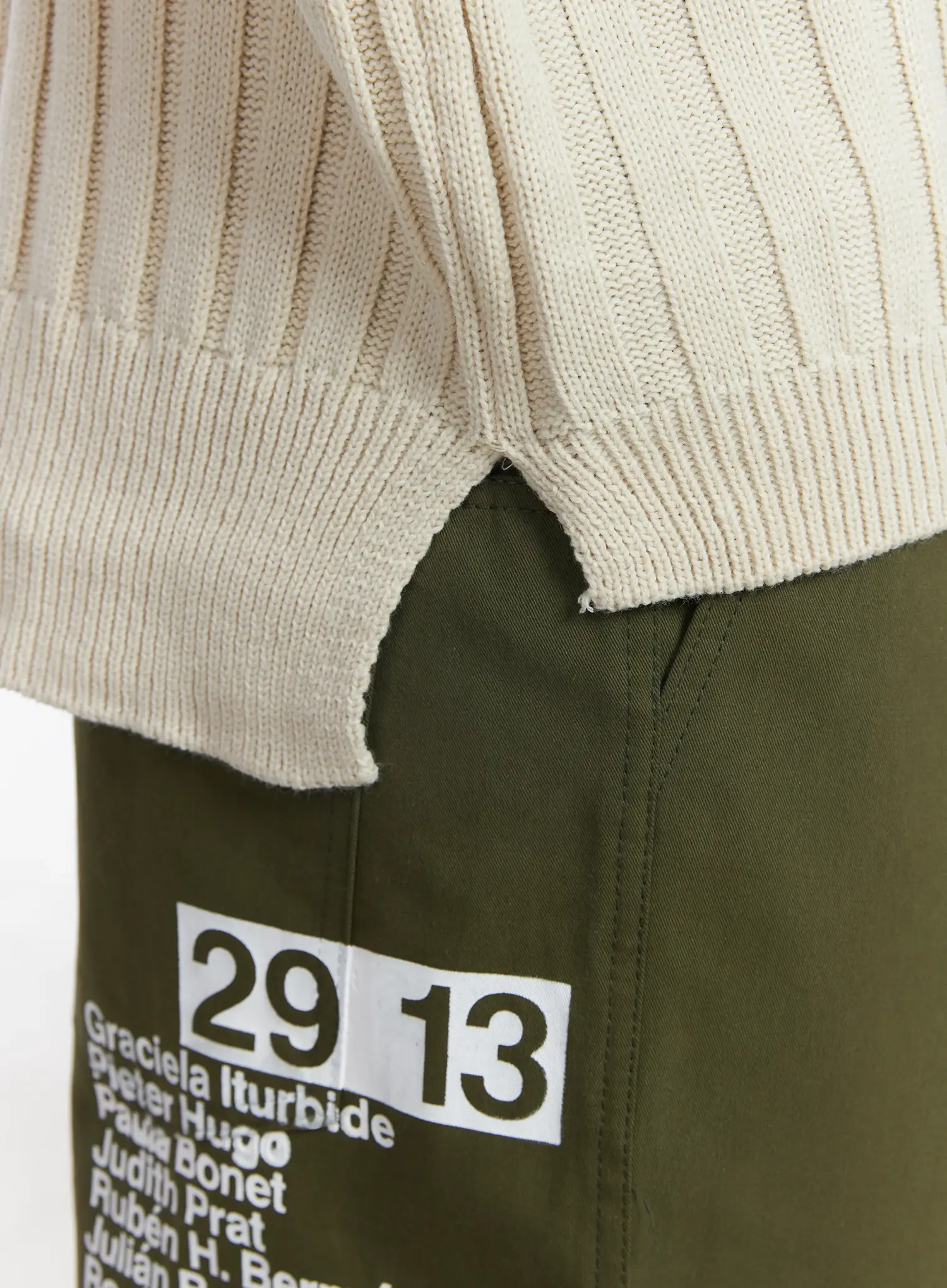 Men's Ribbed Knit Thumbhole Hoodie IJ527 - Image 12