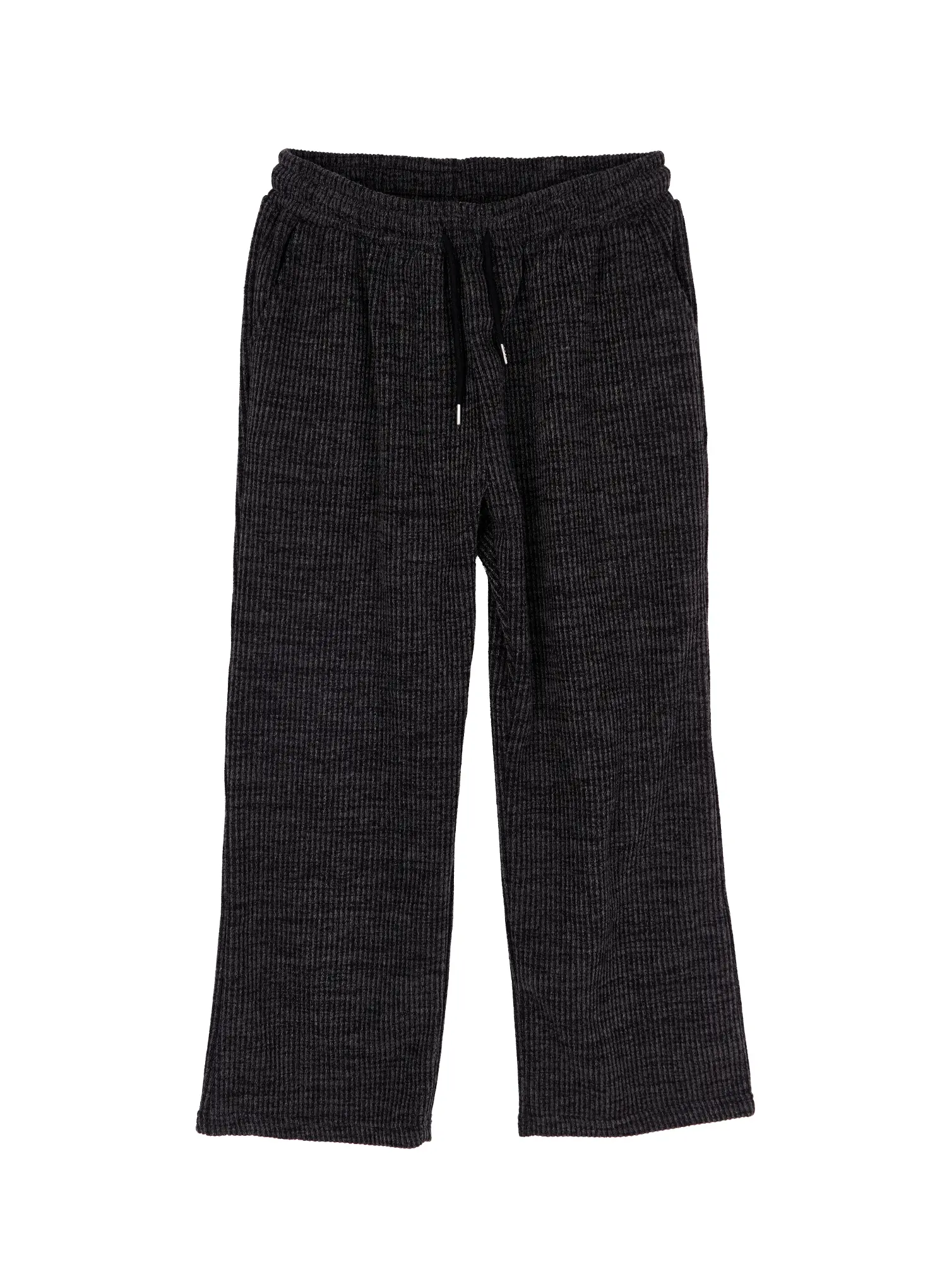 Men's Ribbed Wide-Leg Sweatpants (Dark Gray) IA517 - Image 9