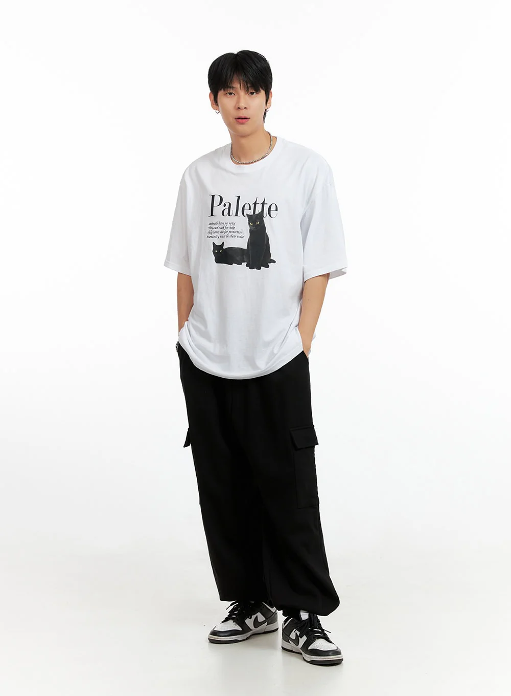 Men's Round Neck Graphic T-Shirt (White) IG402 - Image 2