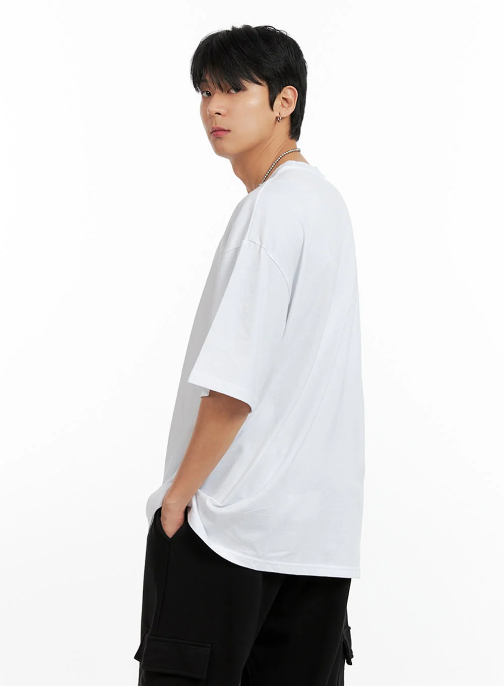 Men's Round Neck Graphic T-Shirt (White) IG402 - Image 5