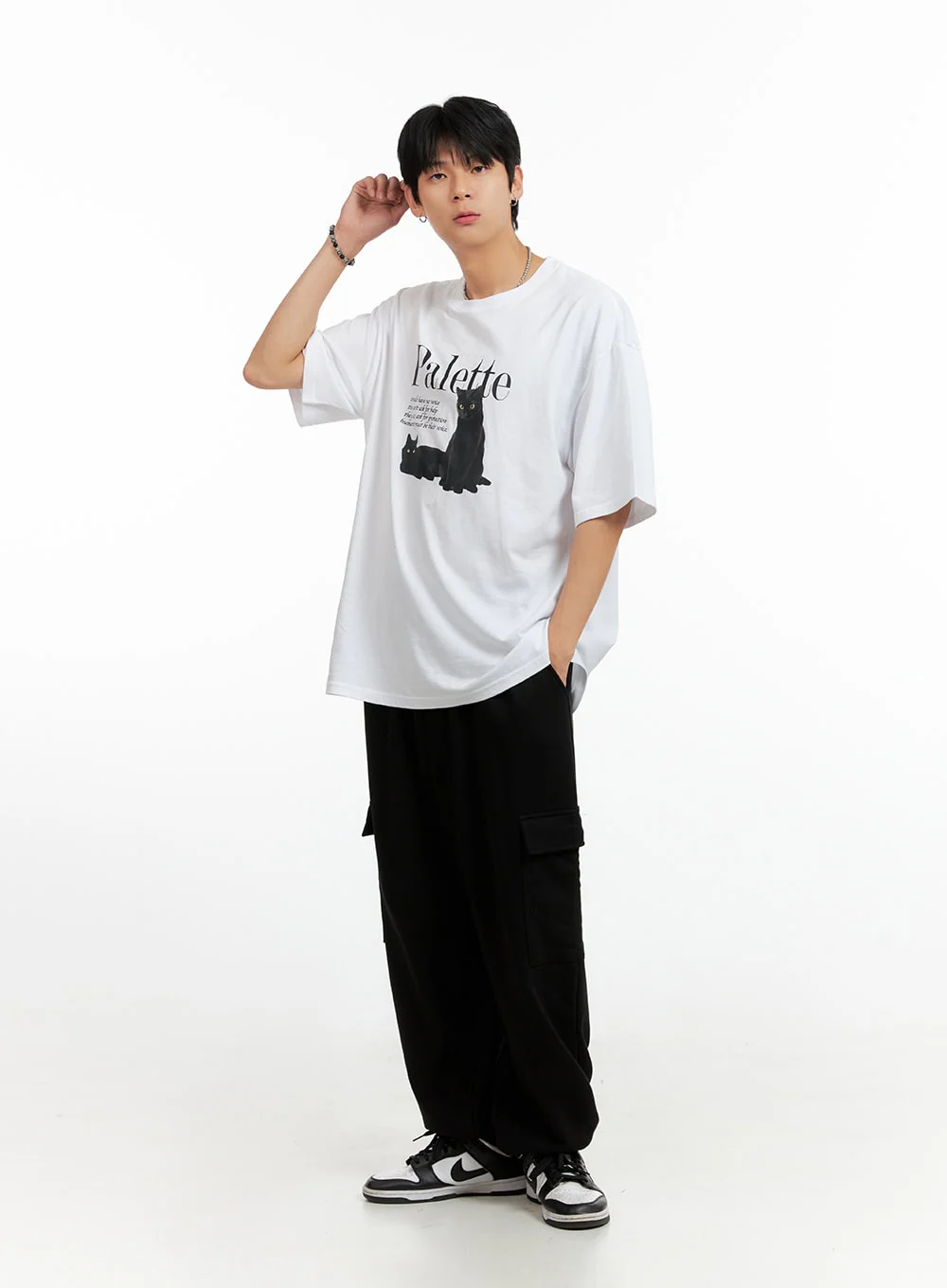 Men's Round Neck Graphic T-Shirt (White) IG402 - Image 6