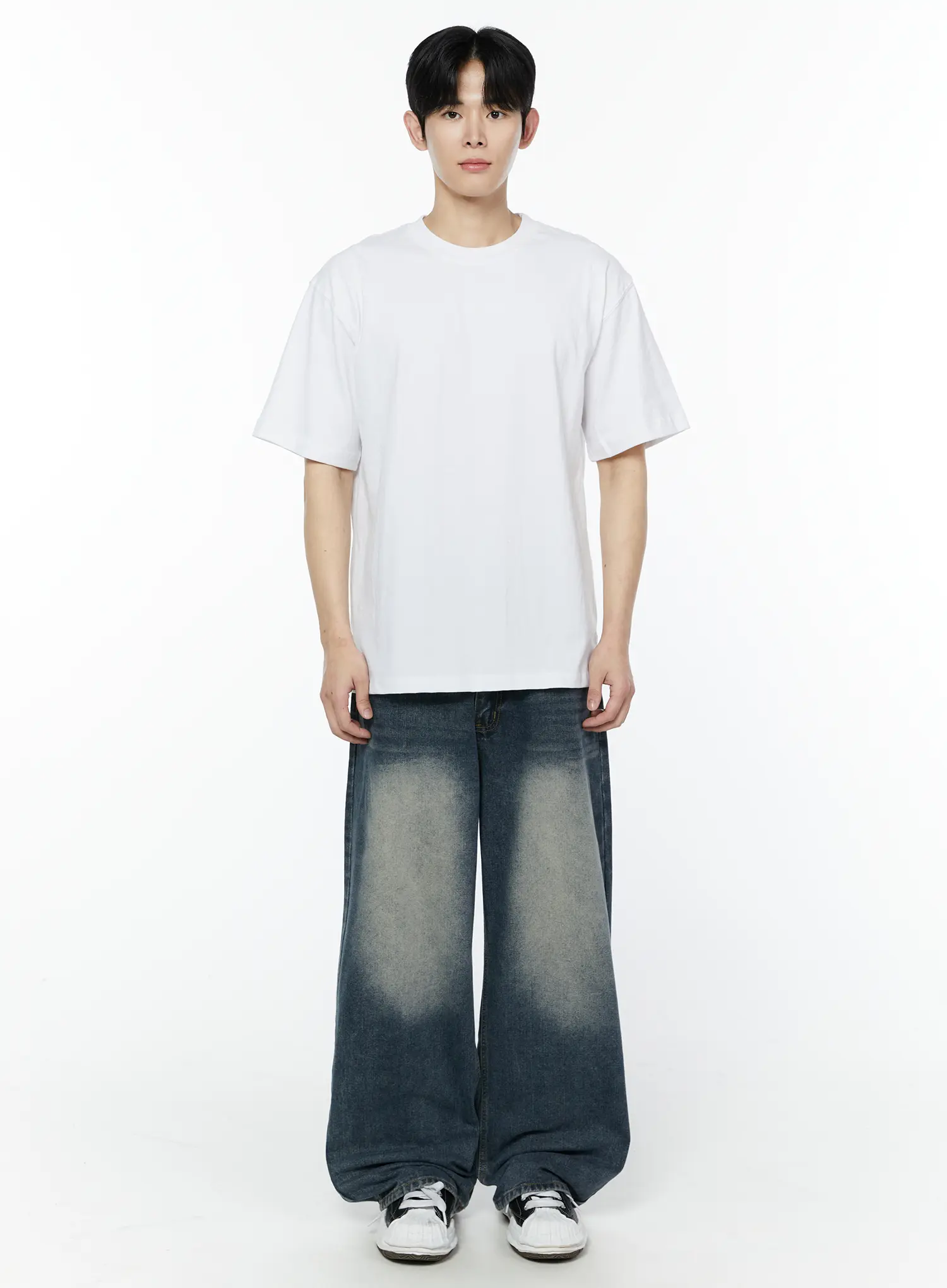 Men's Side Slit T-Shirt (White) IY505 - Image 3