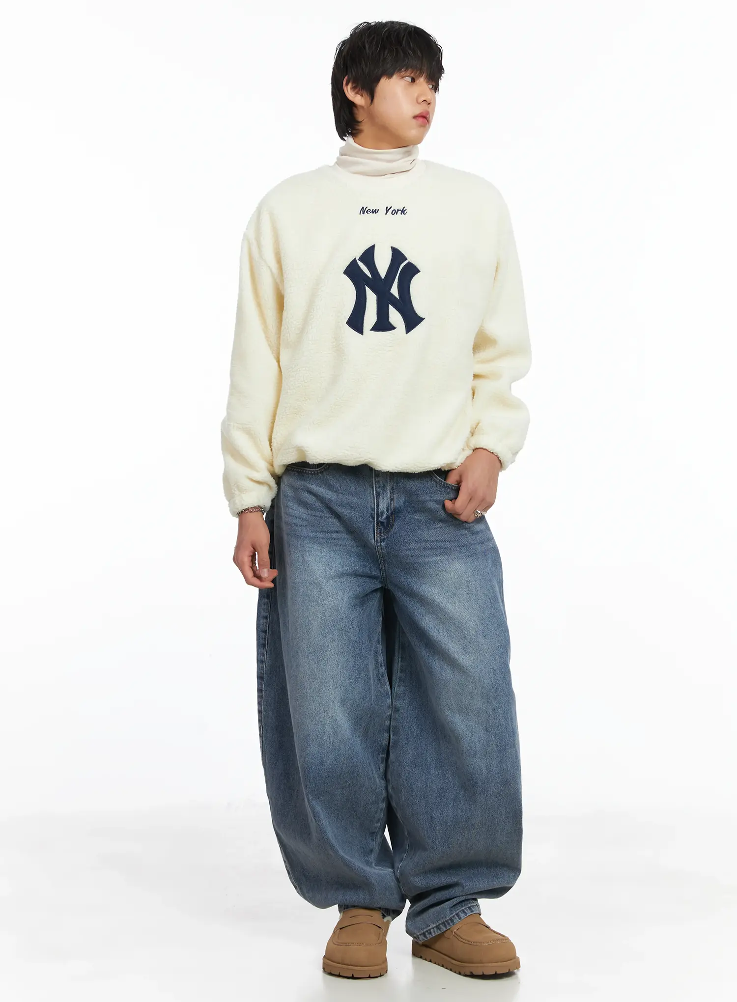 Men's Simple Balloon Fit Jeans IJ512 - Image 7