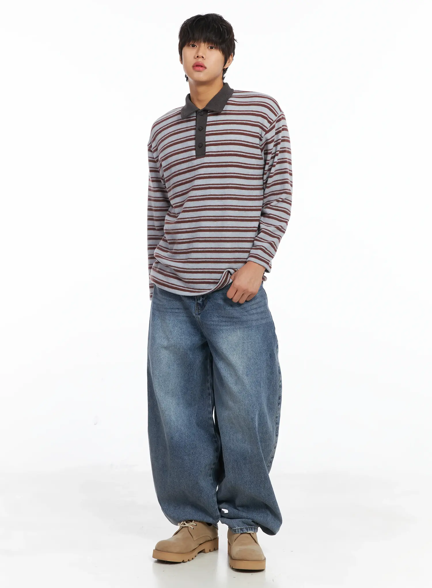 Men's Simple Balloon Fit Jeans IJ512 - Image 9