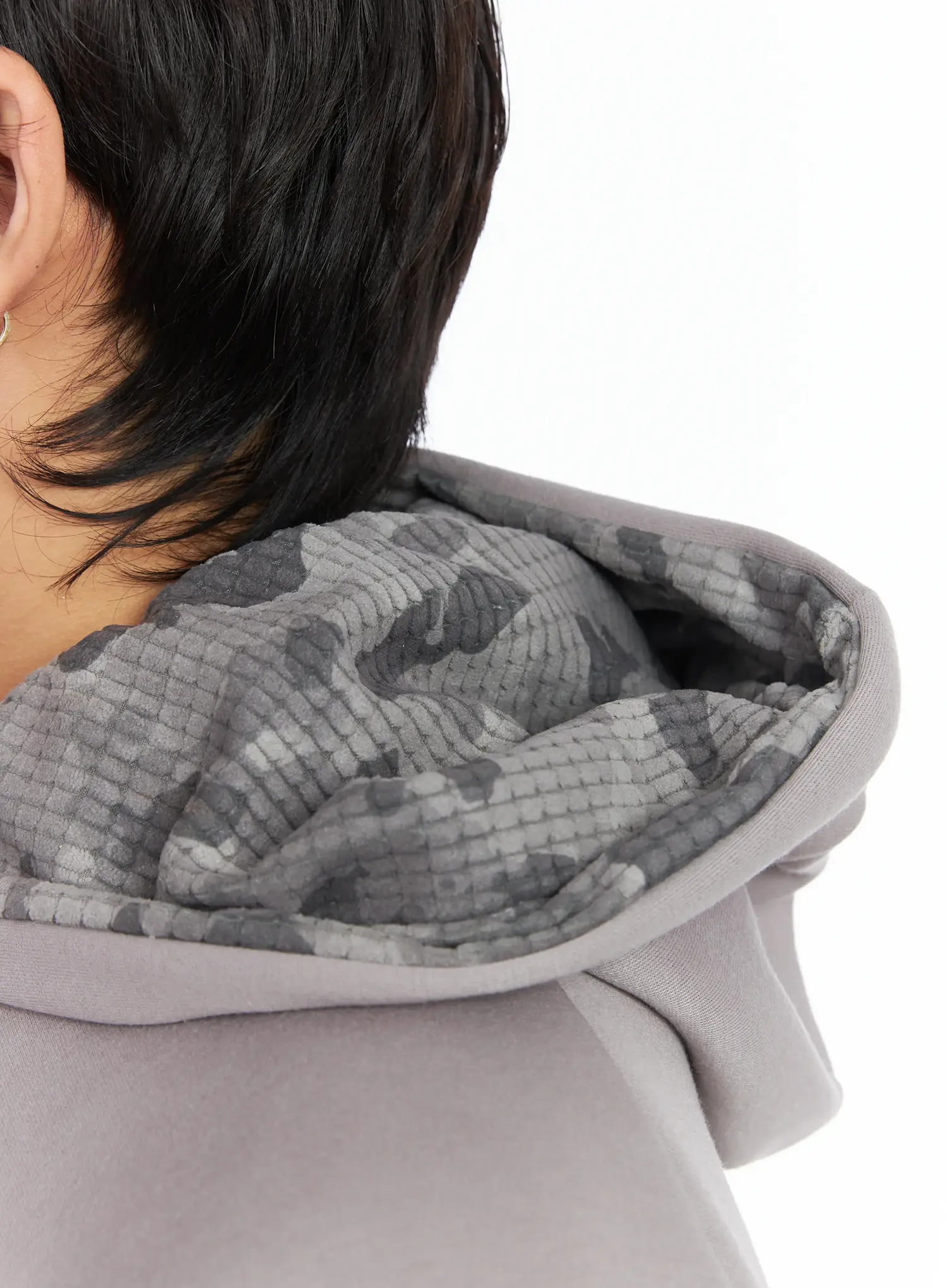Men's Simple Camo Detail Fleece Hoodie IJ512 - Image 13
