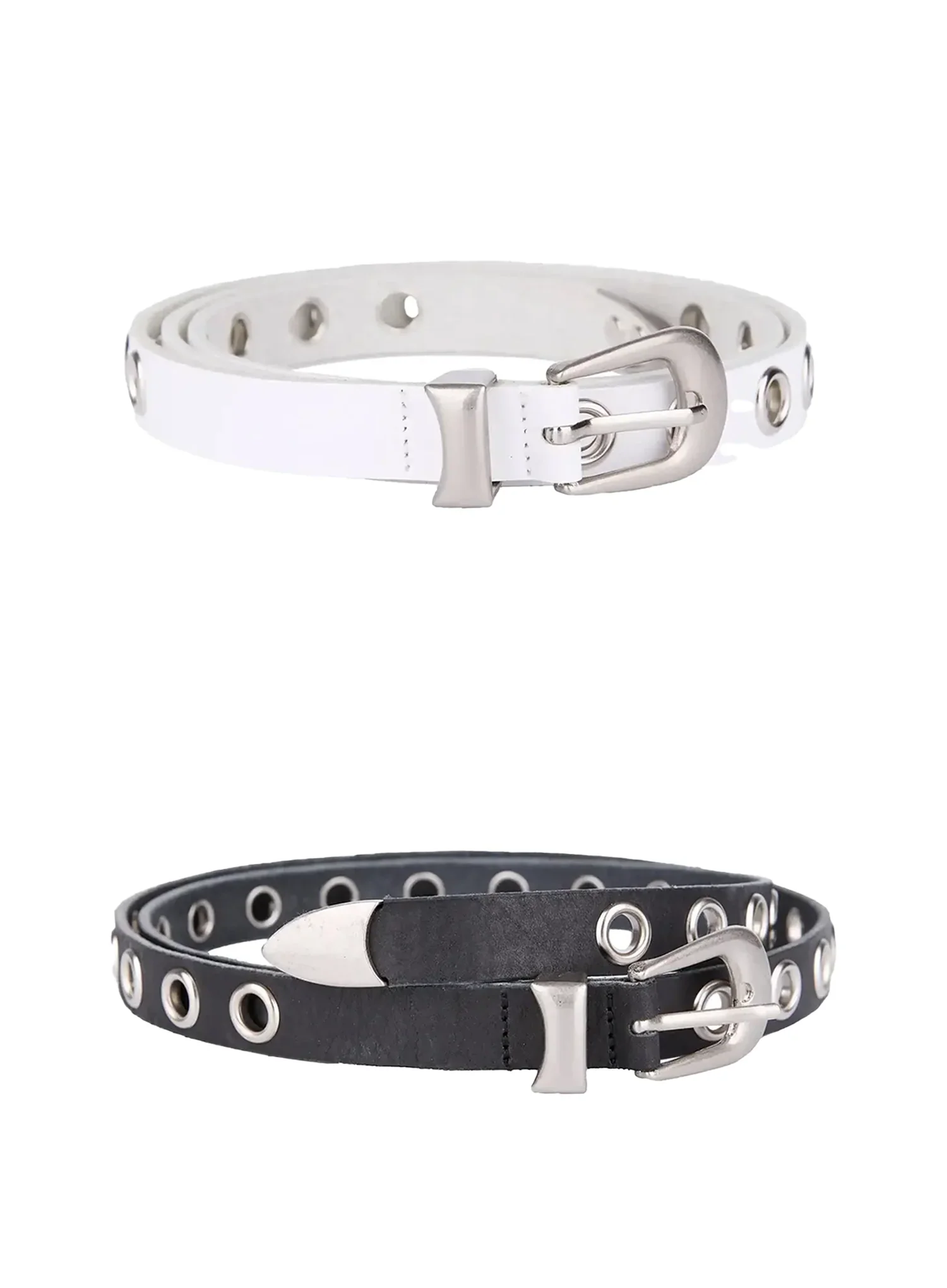 Men's Slim Eyelet Grommet Belt IL516