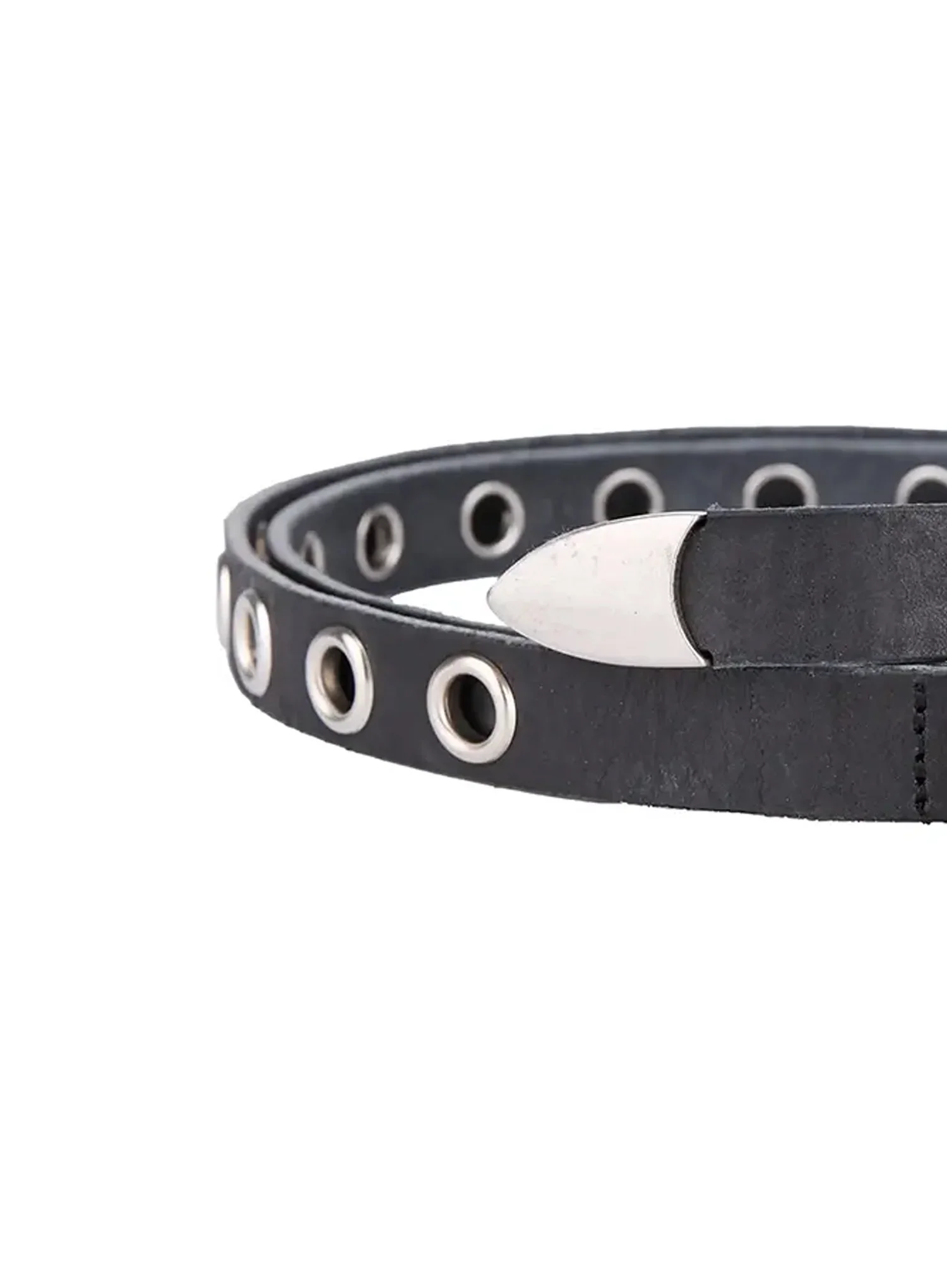 Men's Slim Eyelet Grommet Belt IL516 - Image 3