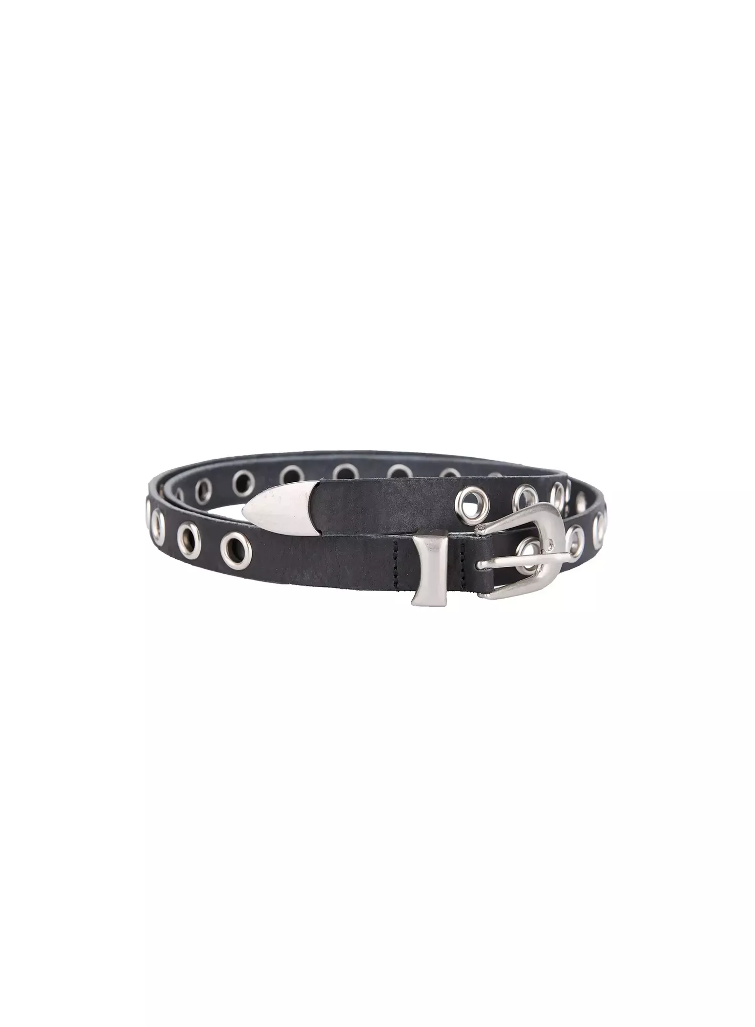 Men's Slim Eyelet Grommet Belt IL516 - Image 4