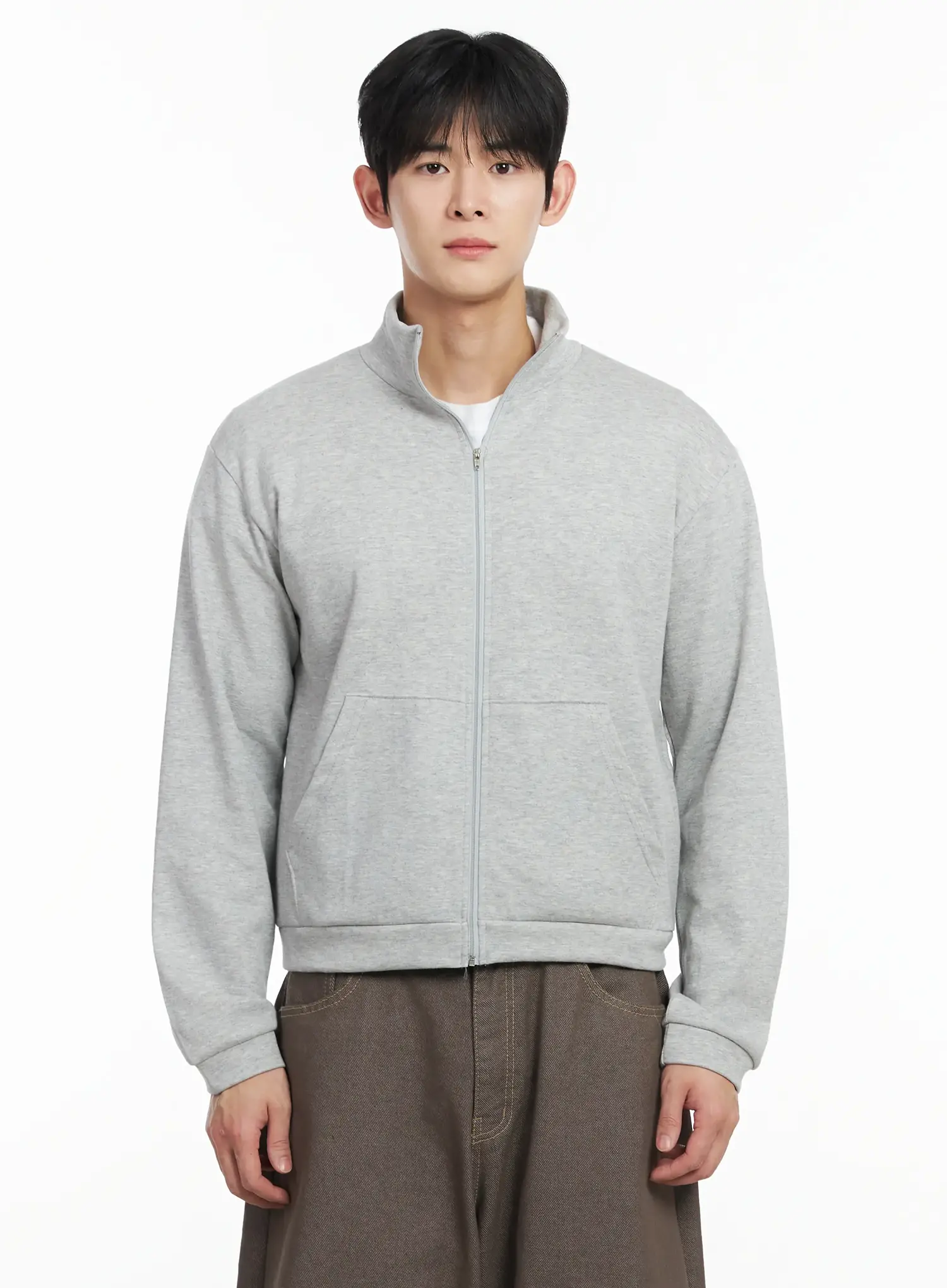 Men's Soft Basic Collared Zip-Up Jacket IF516 - Image 11
