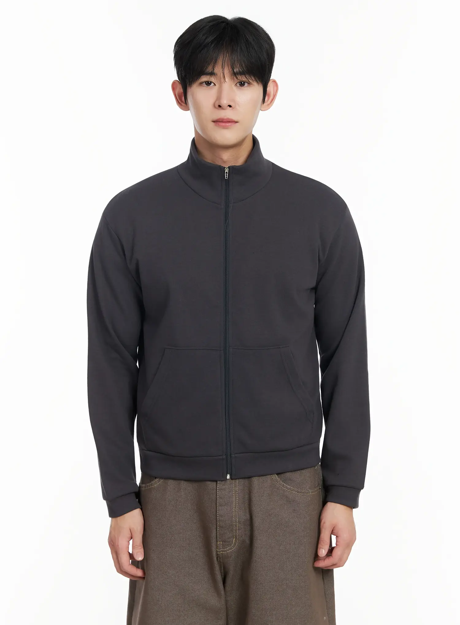 Men's Soft Basic Collared Zip-Up Jacket IF516 - Image 13