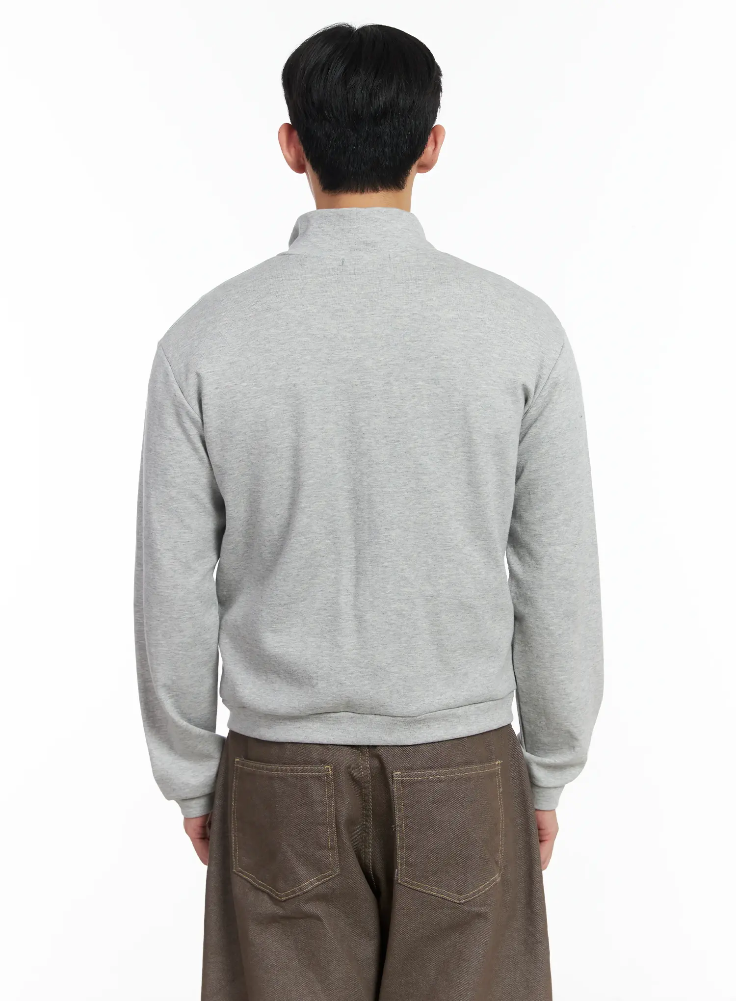 Men's Soft Basic Collared Zip-Up Jacket IF516 - Image 7