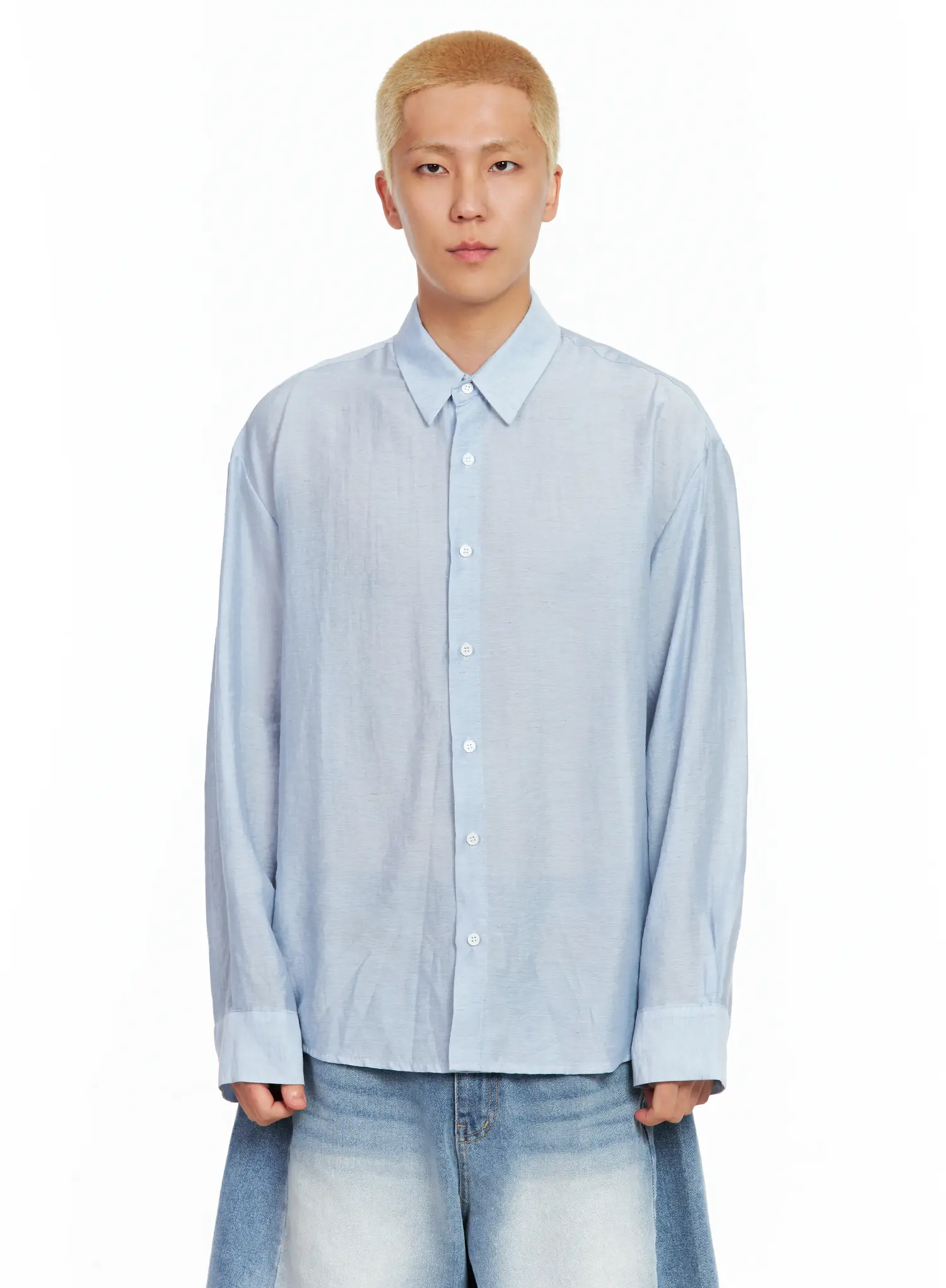 Men's Soft Linen Long-Sleeve Shirt IL514 - Image 17