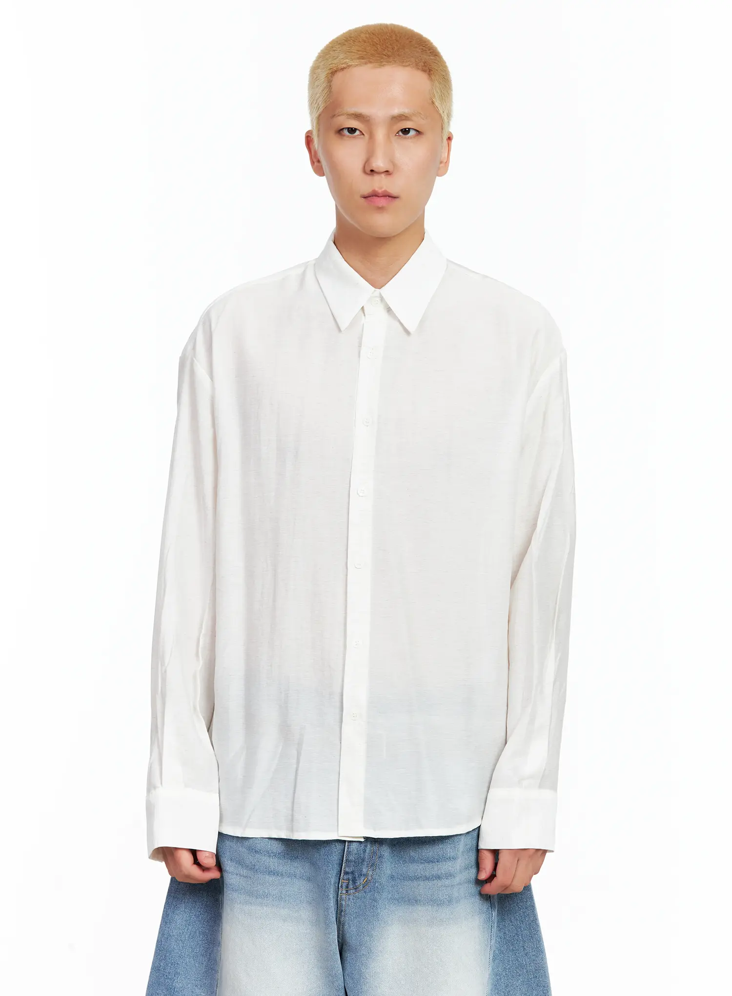Men's Soft Linen Long-Sleeve Shirt IL514 - Image 19
