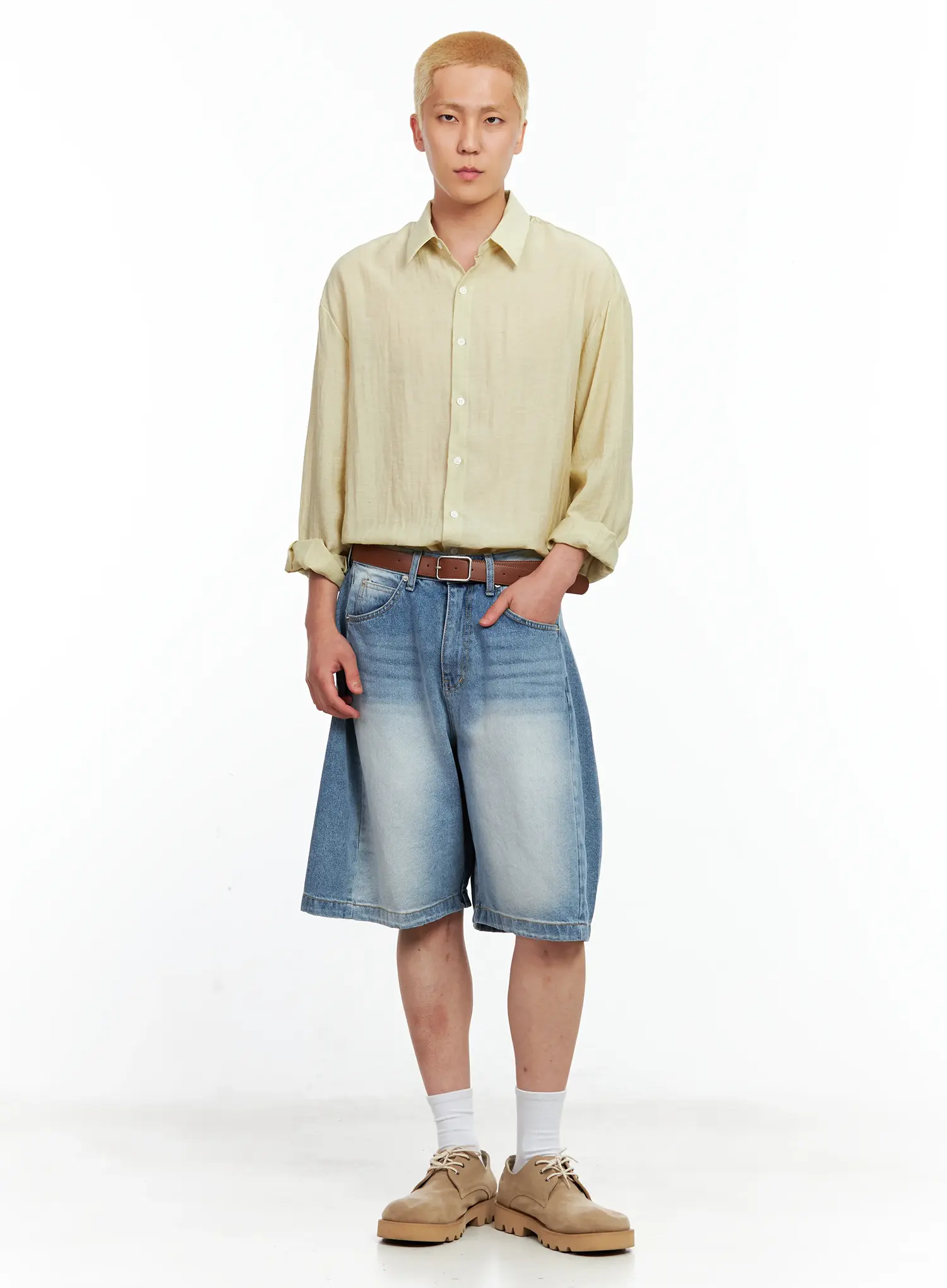 Men's Soft Linen Long-Sleeve Shirt IL514 - Image 2