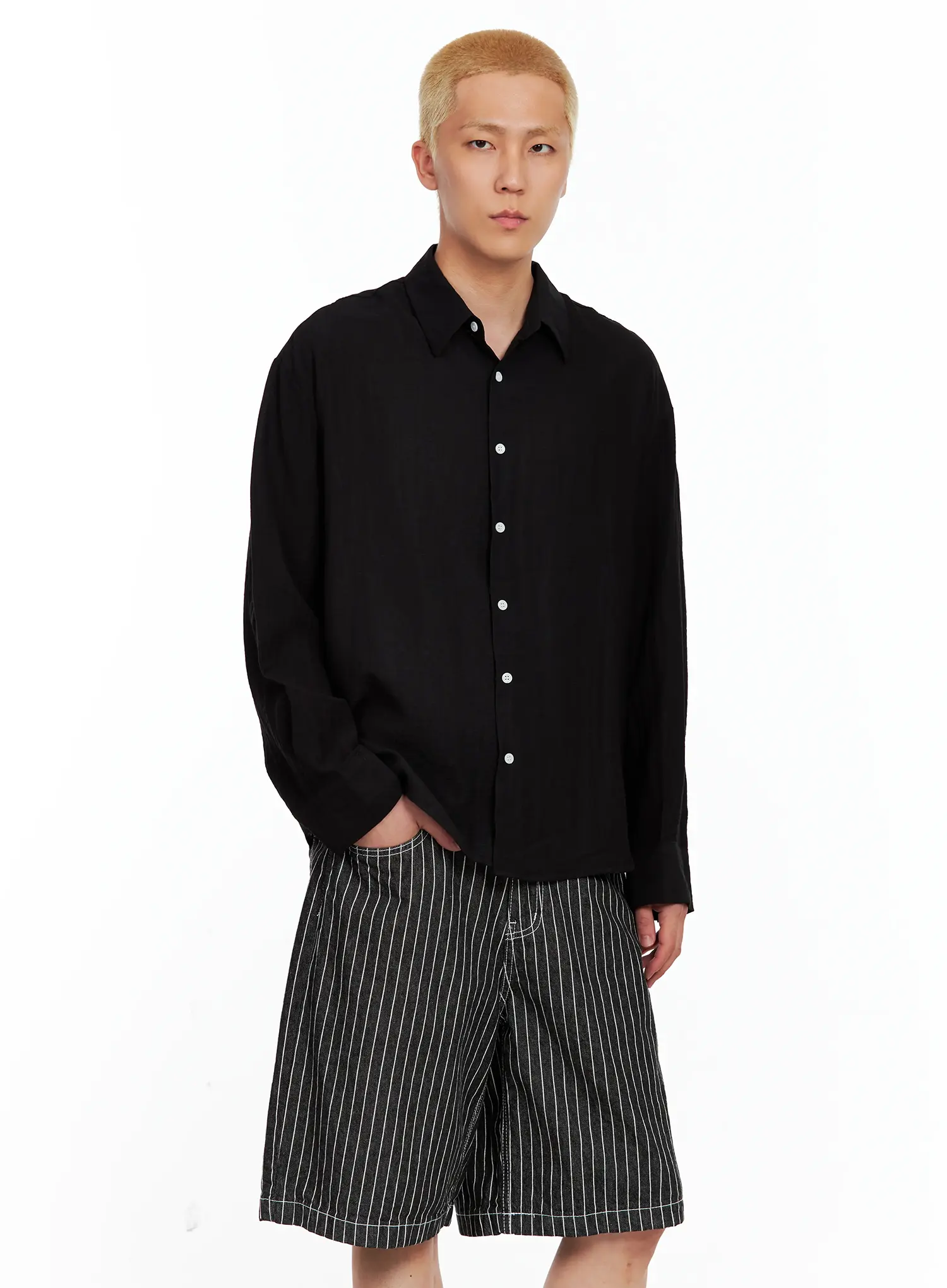 Men's Soft Linen Long-Sleeve Shirt IL514 - Image 3