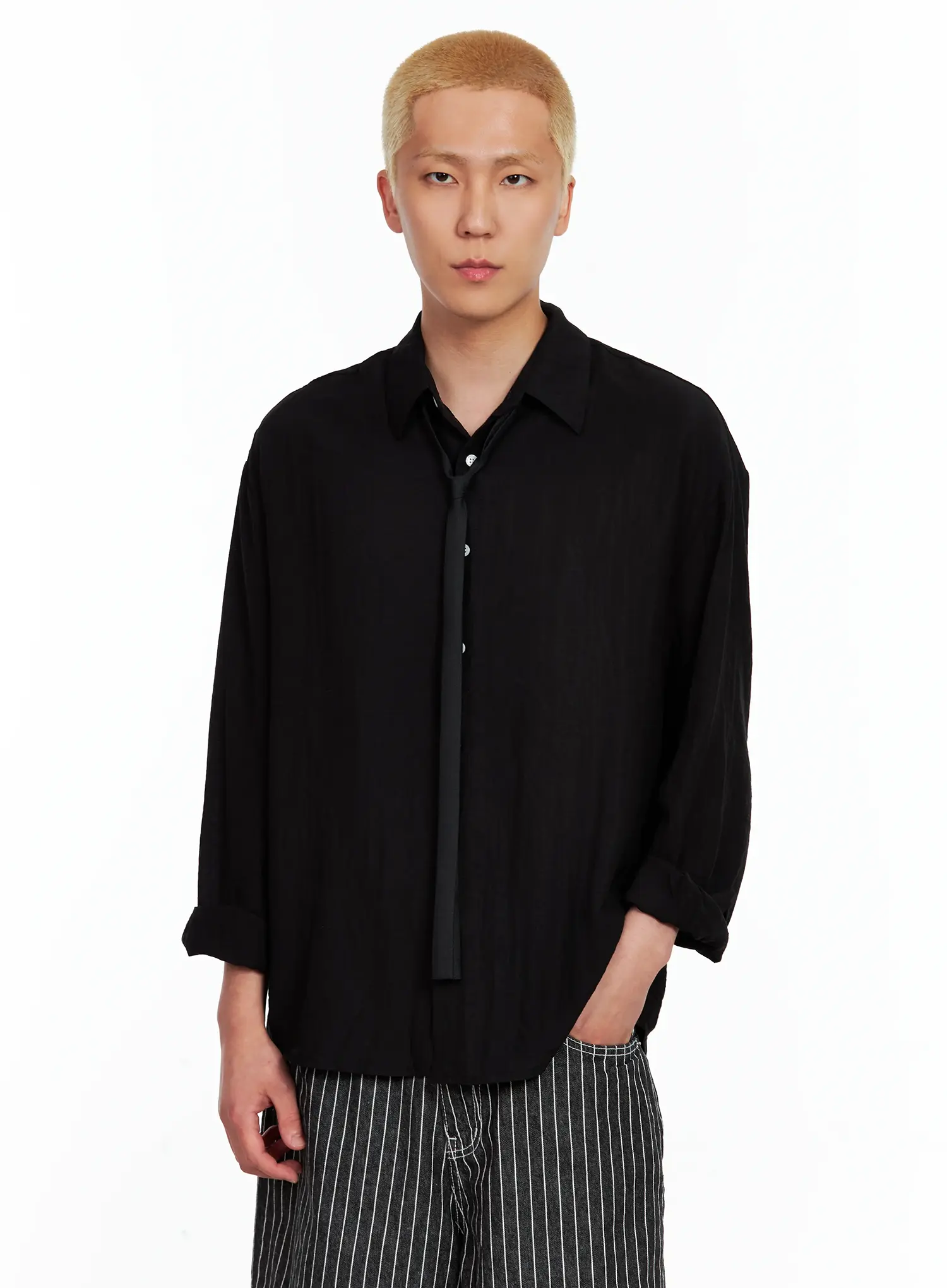 Men's Soft Linen Long-Sleeve Shirt IL514 - Image 8