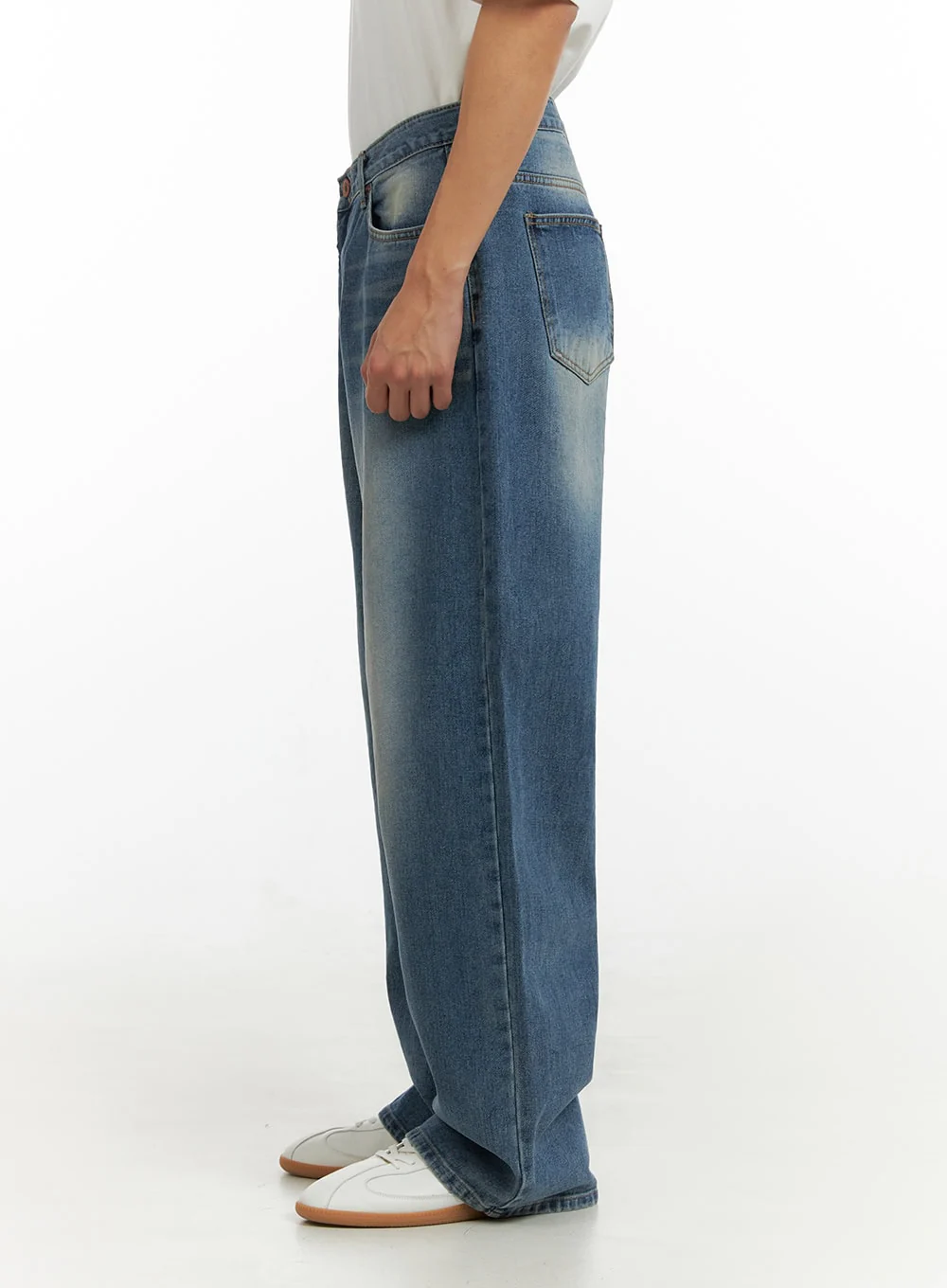 Men's Solid Baggy Jeans IU419 - Image 4