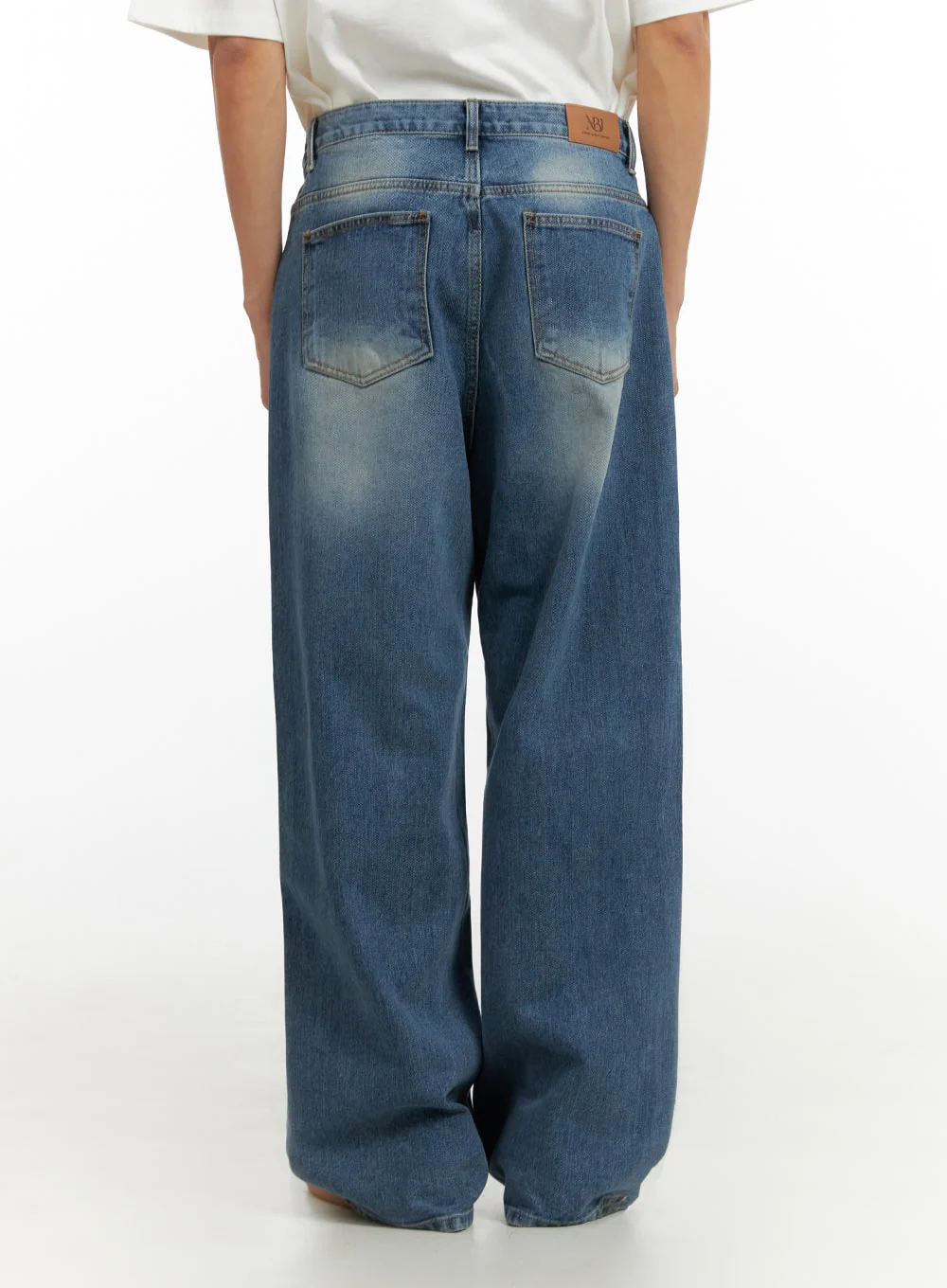 Men's Solid Baggy Jeans IU419 - Image 5