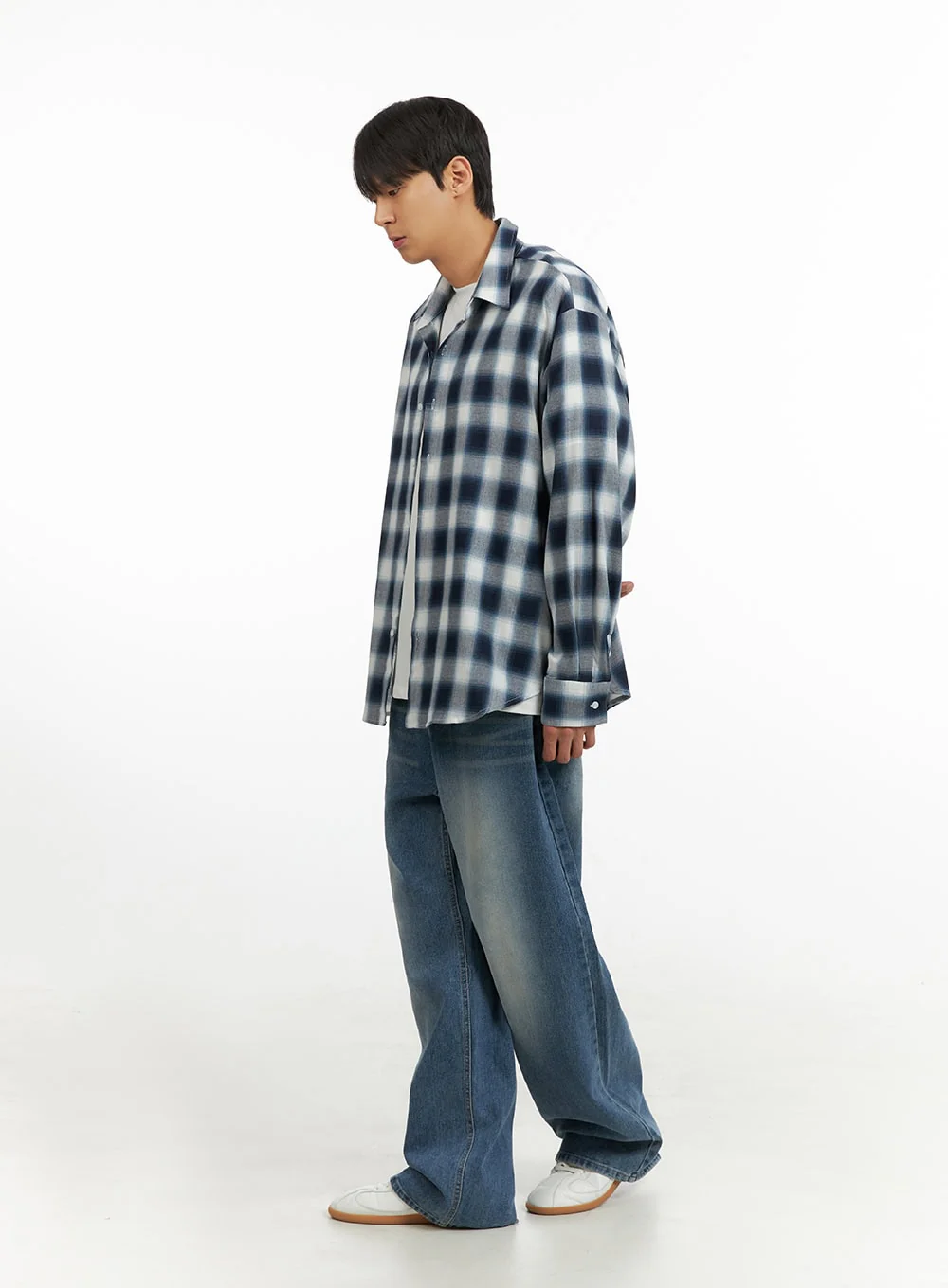 Men's Solid Baggy Jeans IU419 - Image 6