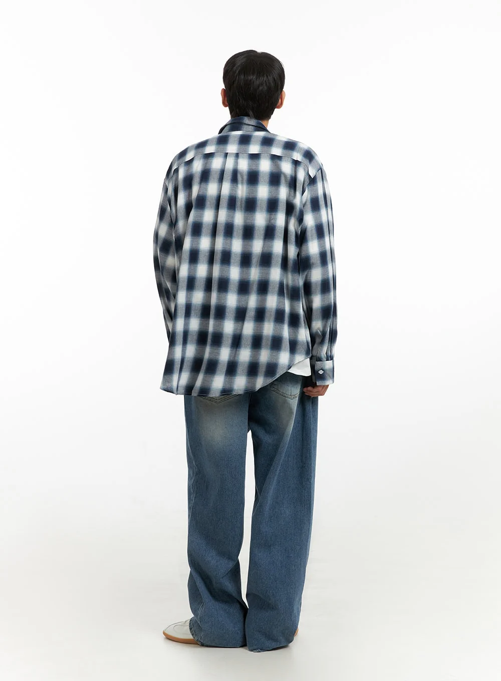Men's Solid Baggy Jeans IU419 - Image 7