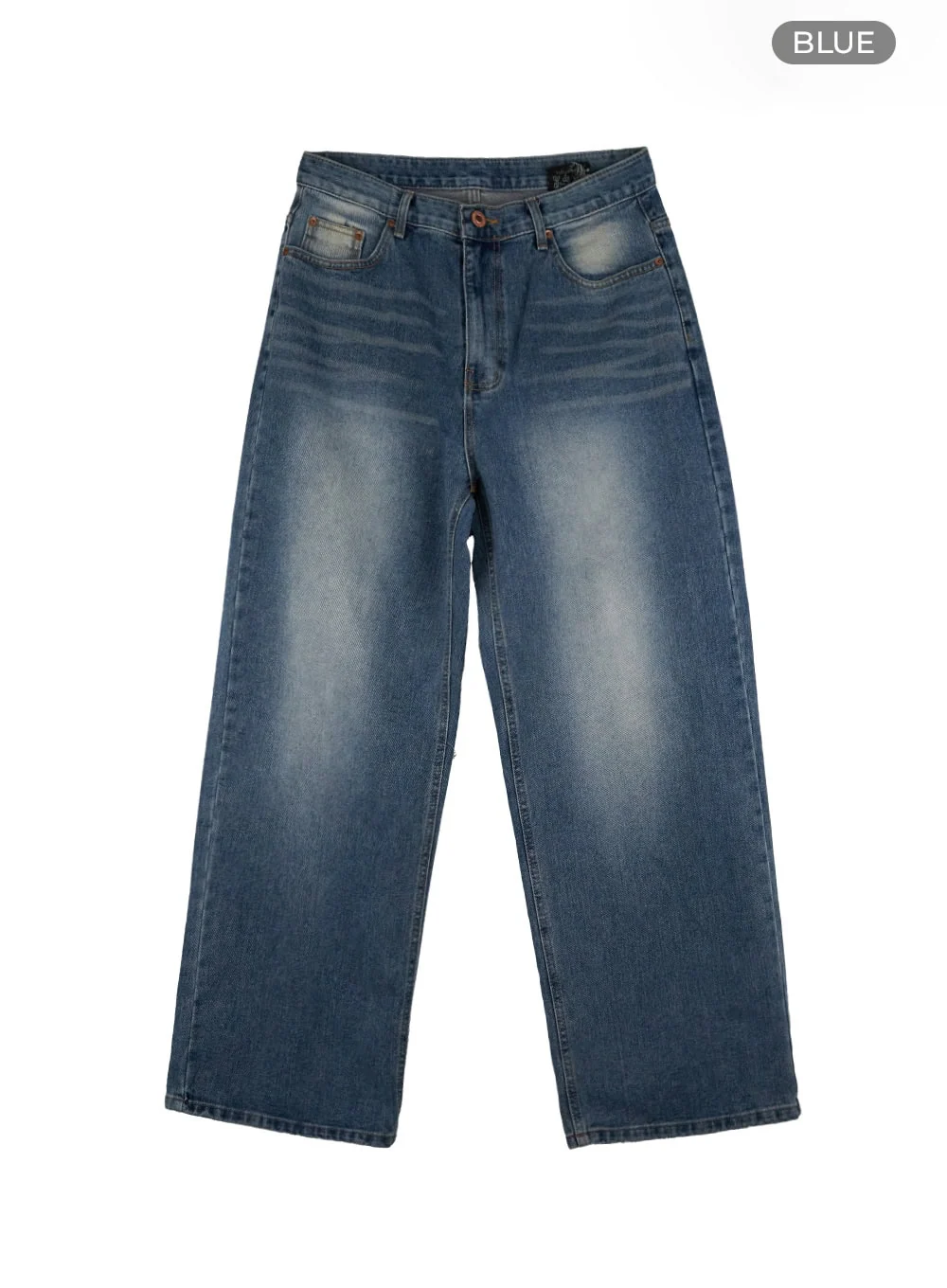 Men's Solid Baggy Jeans IU419 - Image 8