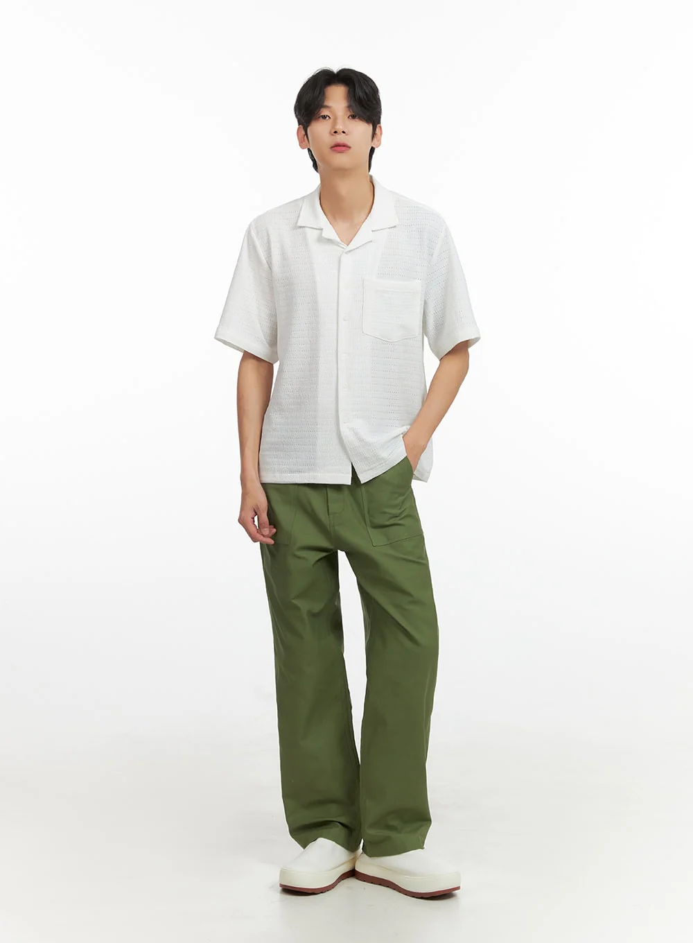 Men's Solid Cotton Pants IY431 - Image 3