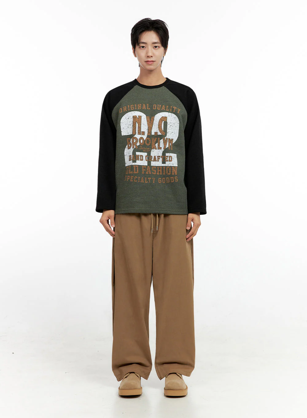 Men's Solid Pintuck Wide-Leg Trousers IN411 - Image 6