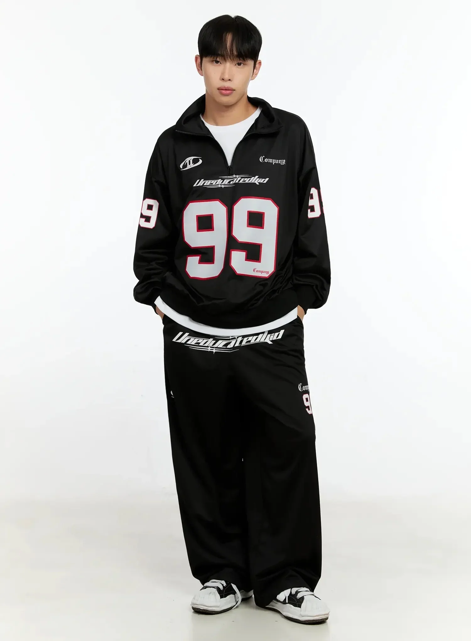Men's Sports Graphic Wide Pants IN525 - Image 4