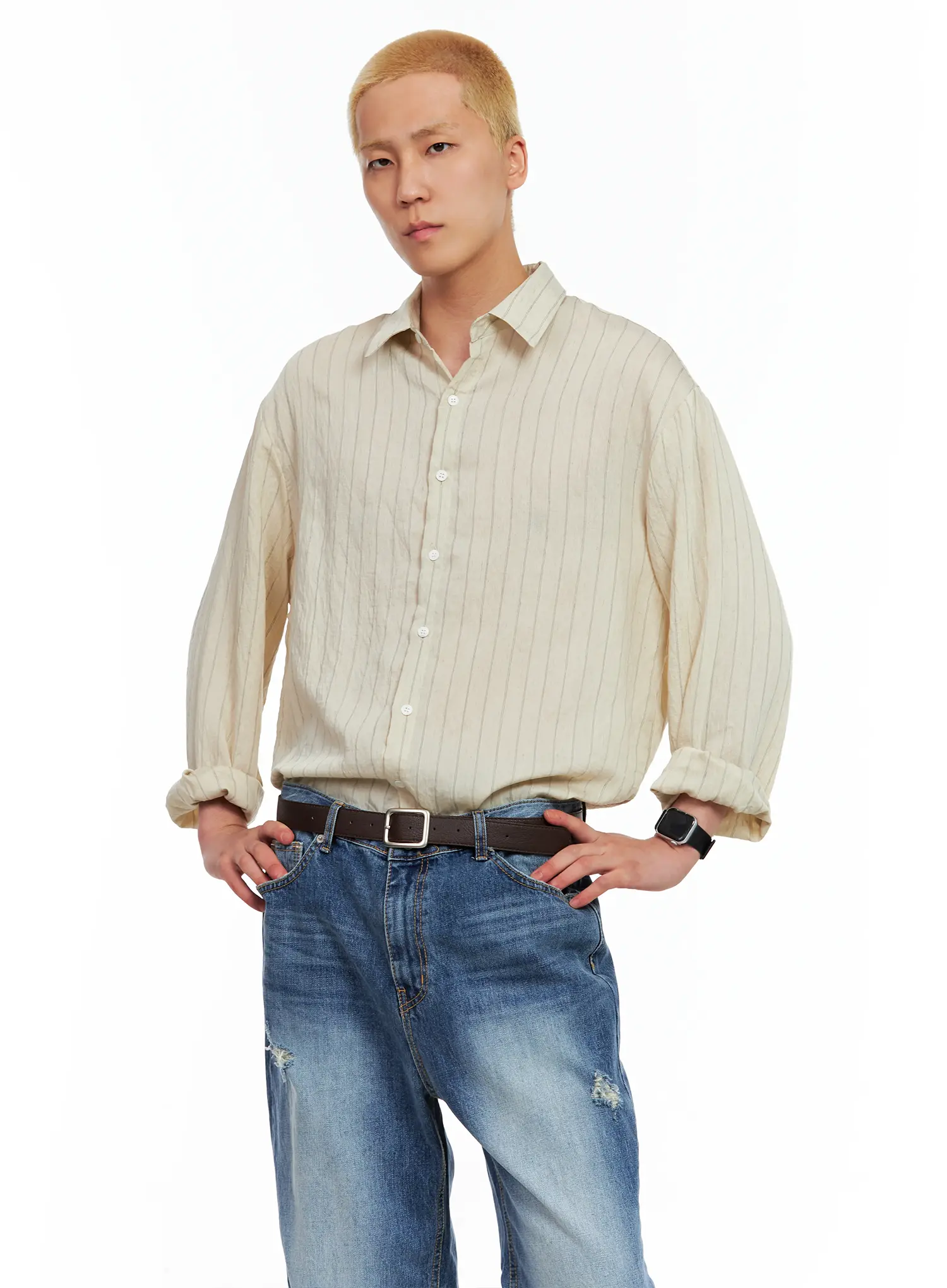 Men's Square Buckle Belt IL511 - Image 3
