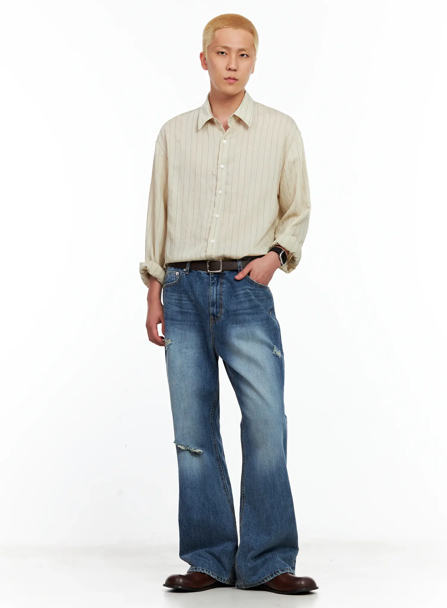 Men's Square Buckle Belt IL511 - Image 6